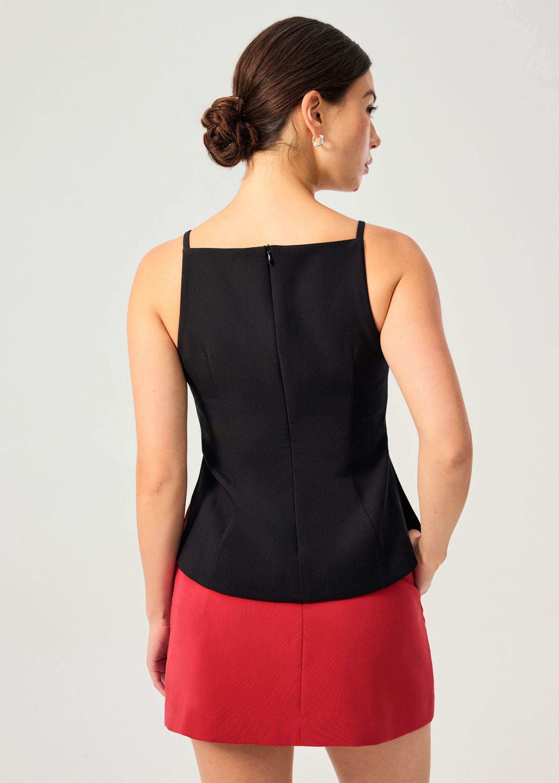 Straight Neck Fitted Camisole Top - Image 5