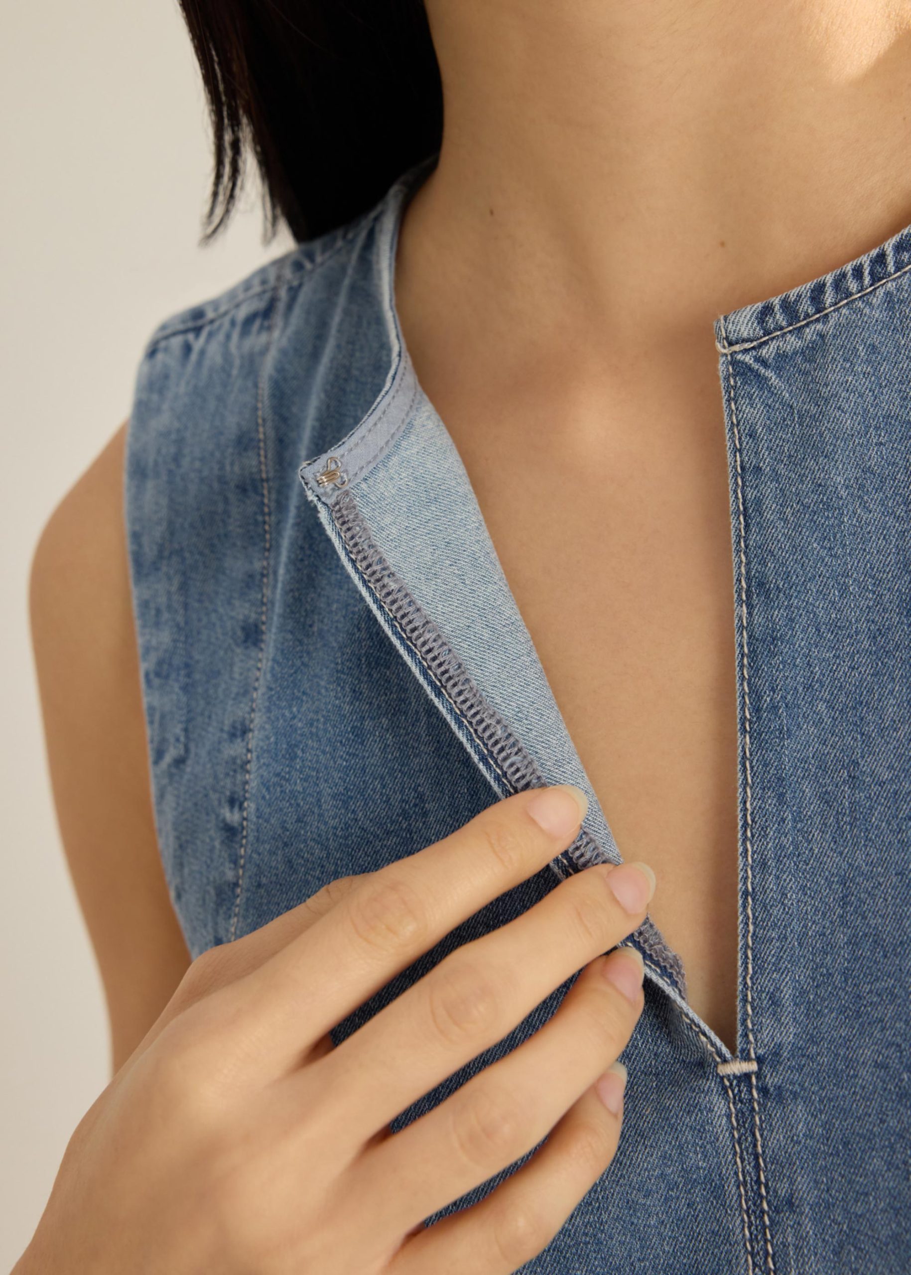 Denim Relaxed Shell Top - Image 10