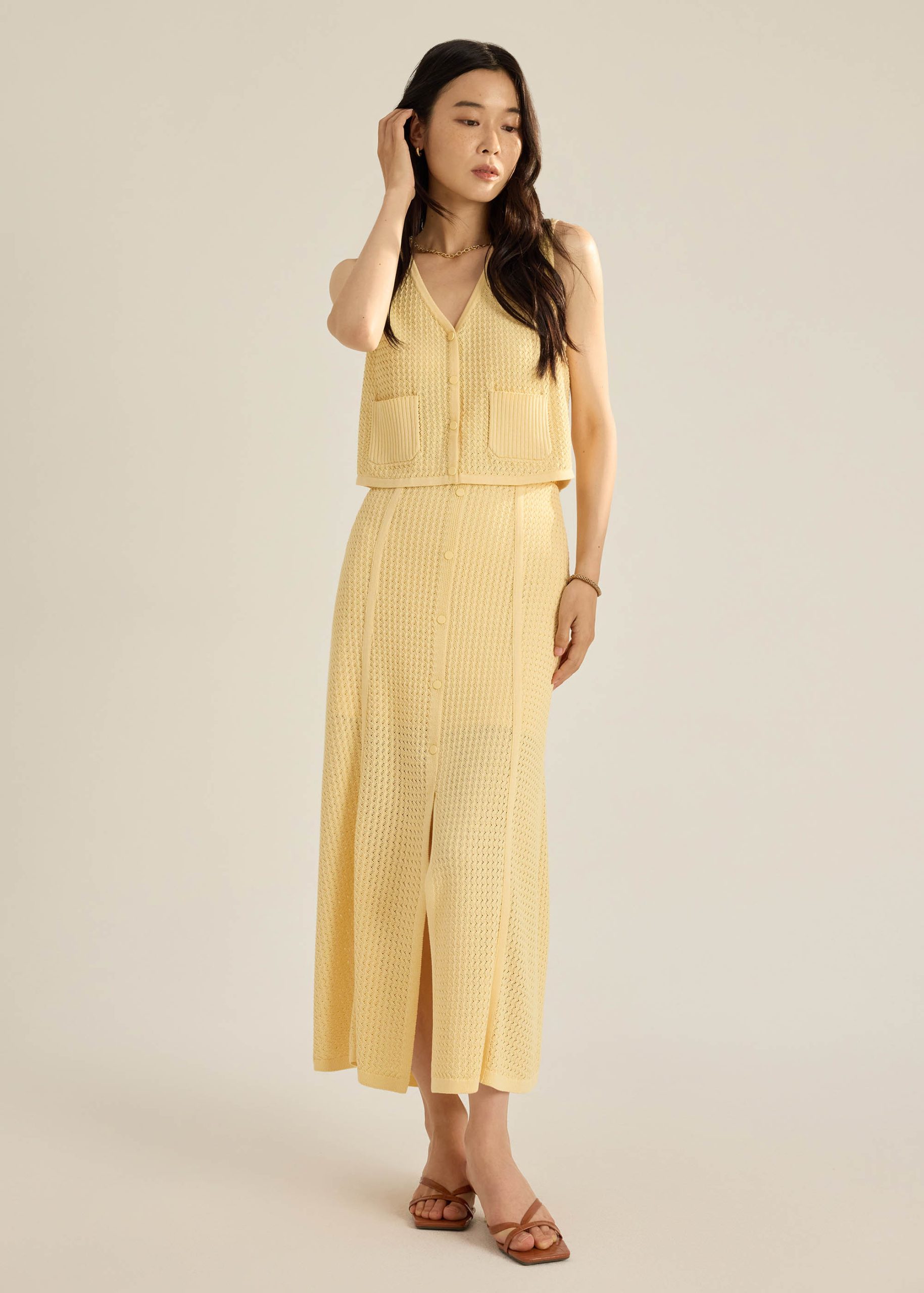 Samia Waffle Knit Crop Vest Top - Image 20