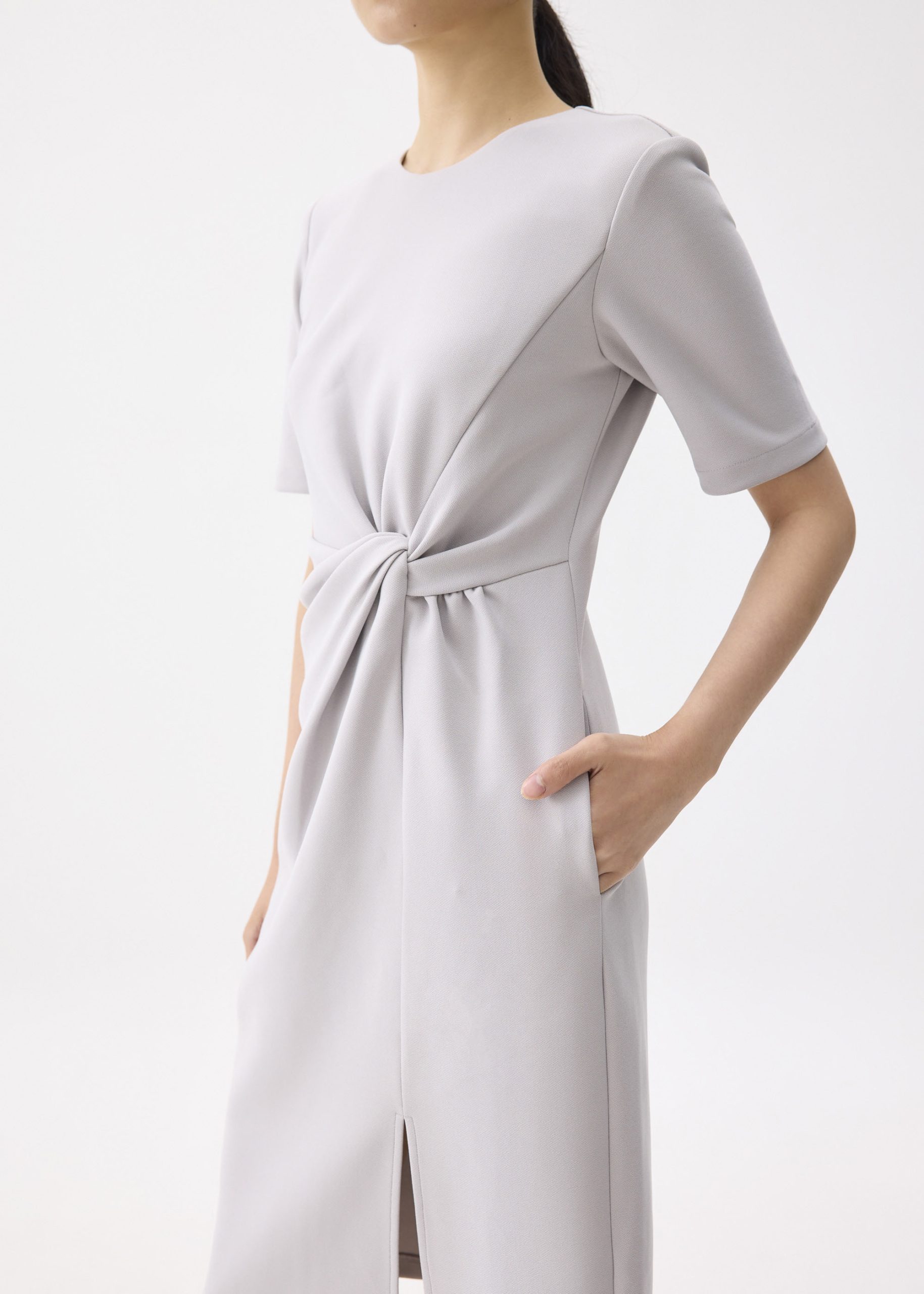 Front Twist Column Midi Dress - Image 11