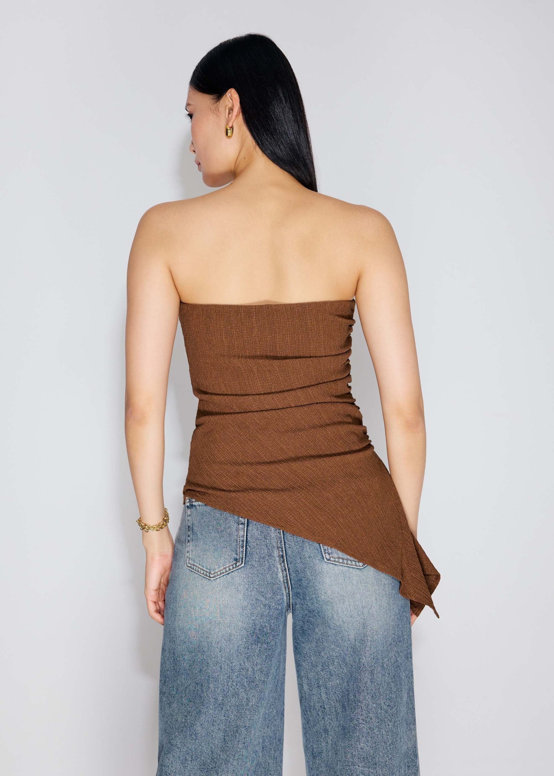 BraFree by LB Textured Asymmetric Hem Tube Top - Image 9