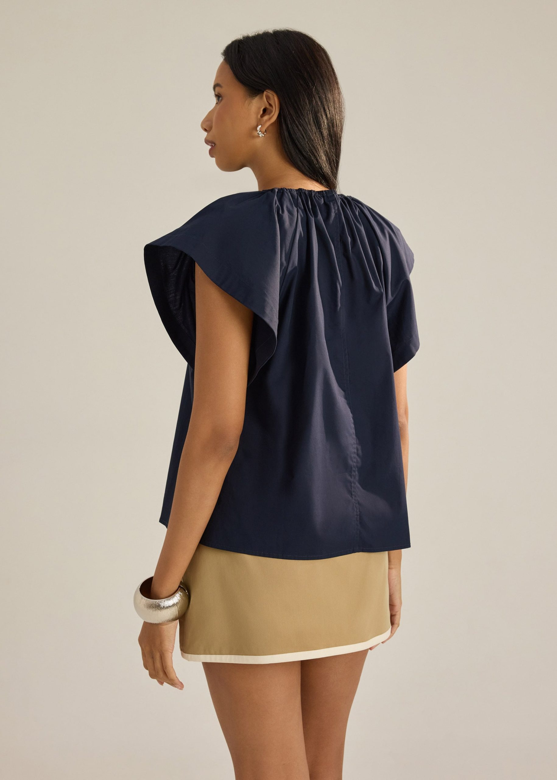 Keiko Cotton Draped Panel Top - Image 9