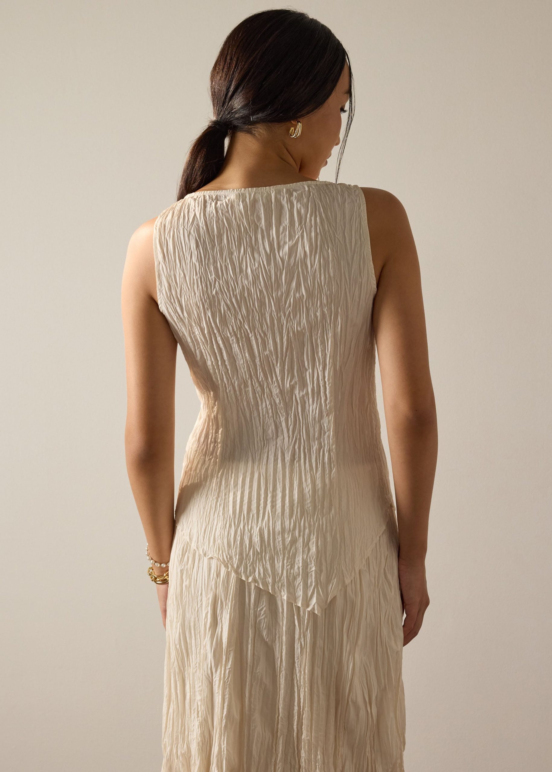 Joanne Crinkled Pleats Asymmetric Hem Top - Image 7