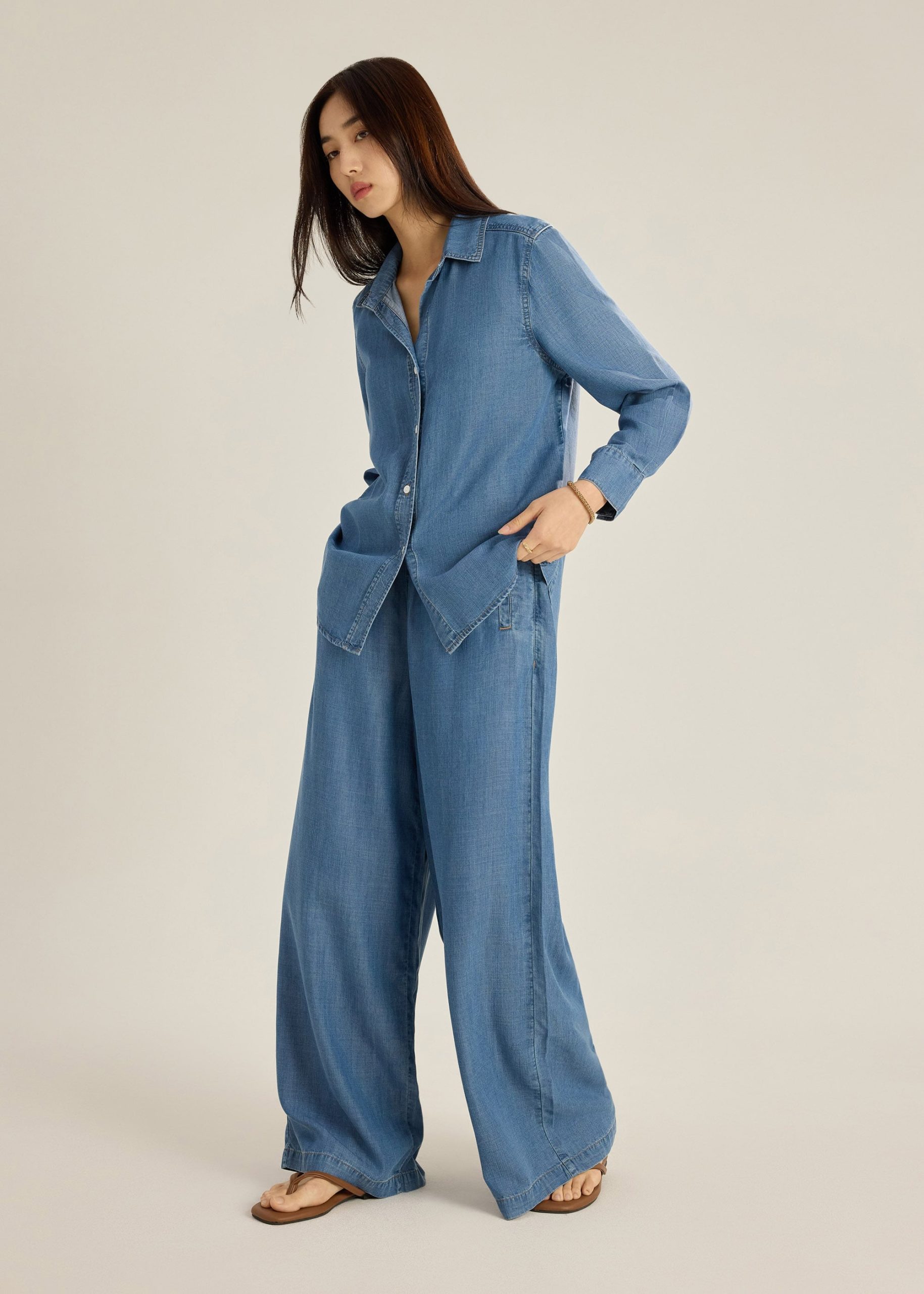 Ayu Lyocell Chambray Relaxed Shirt - Image 11