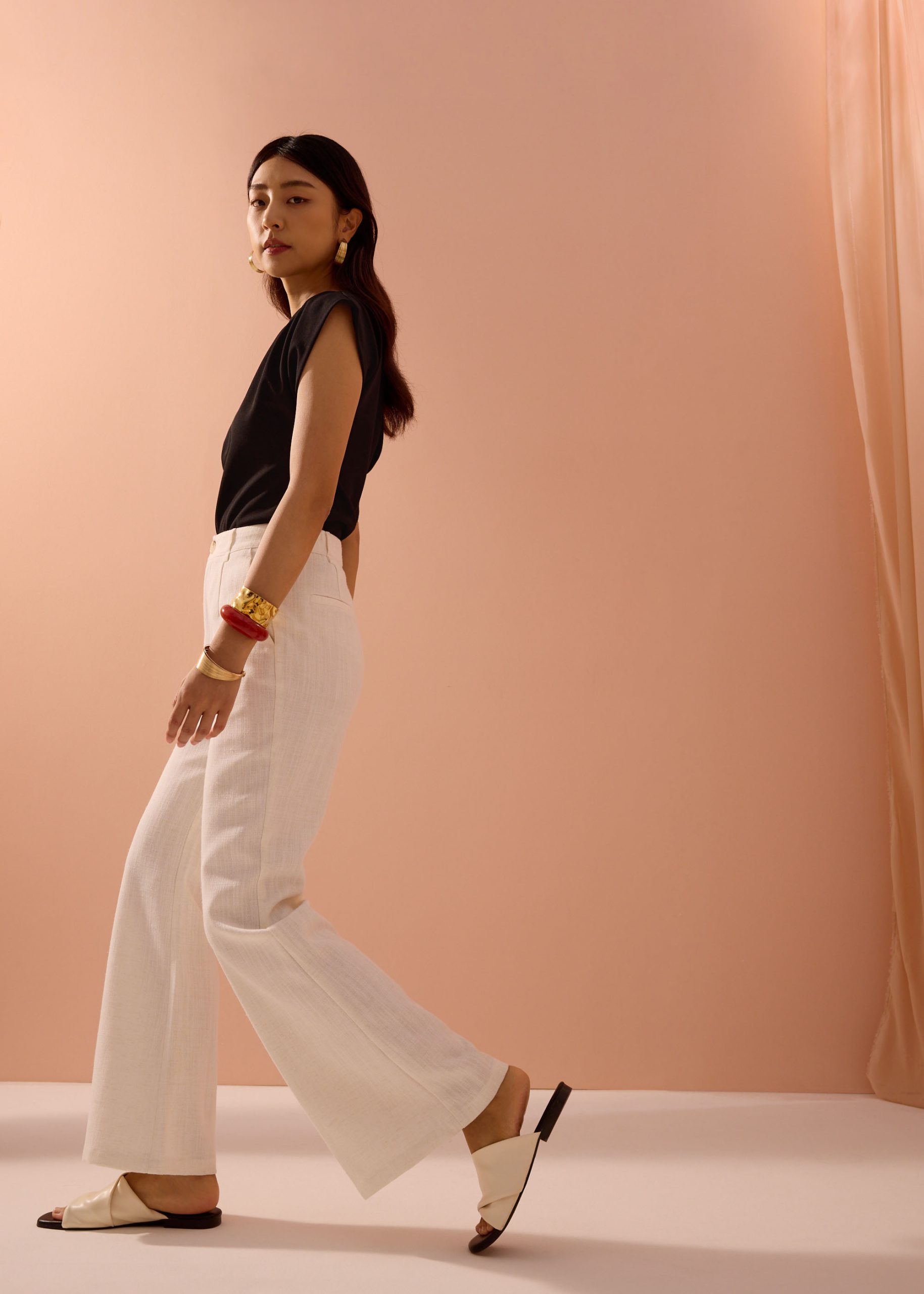 PETITE Leggy??Pvara Textured Flare Pants - Image 14