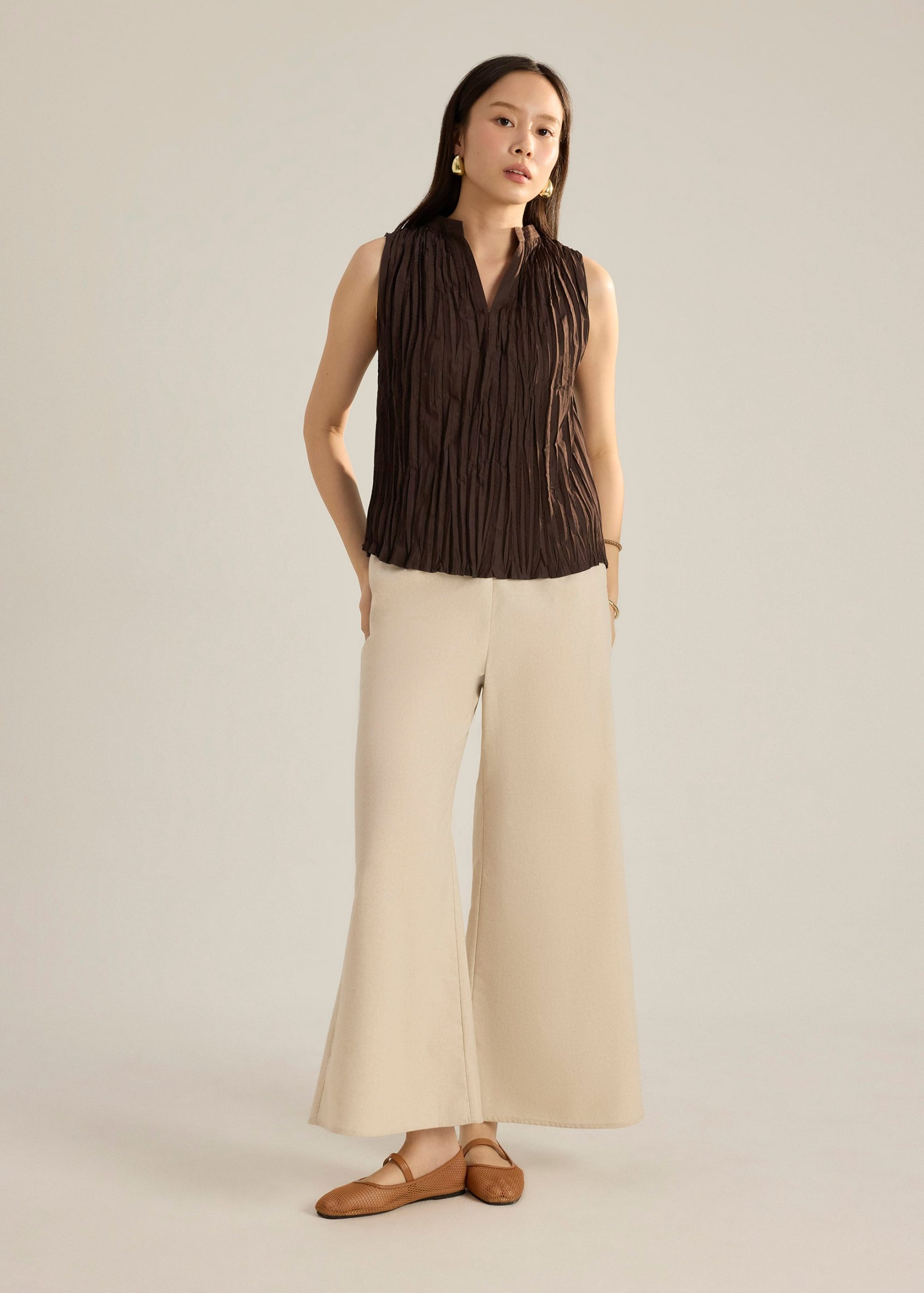 Celeste Crinkled Pleats Top - Image 9