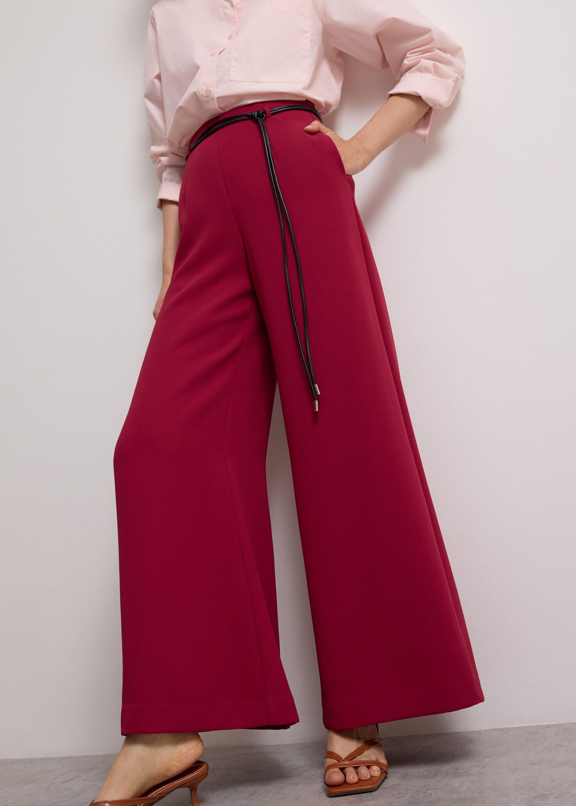 Leggy??Jules Tailored Crepe Palazzo Pants