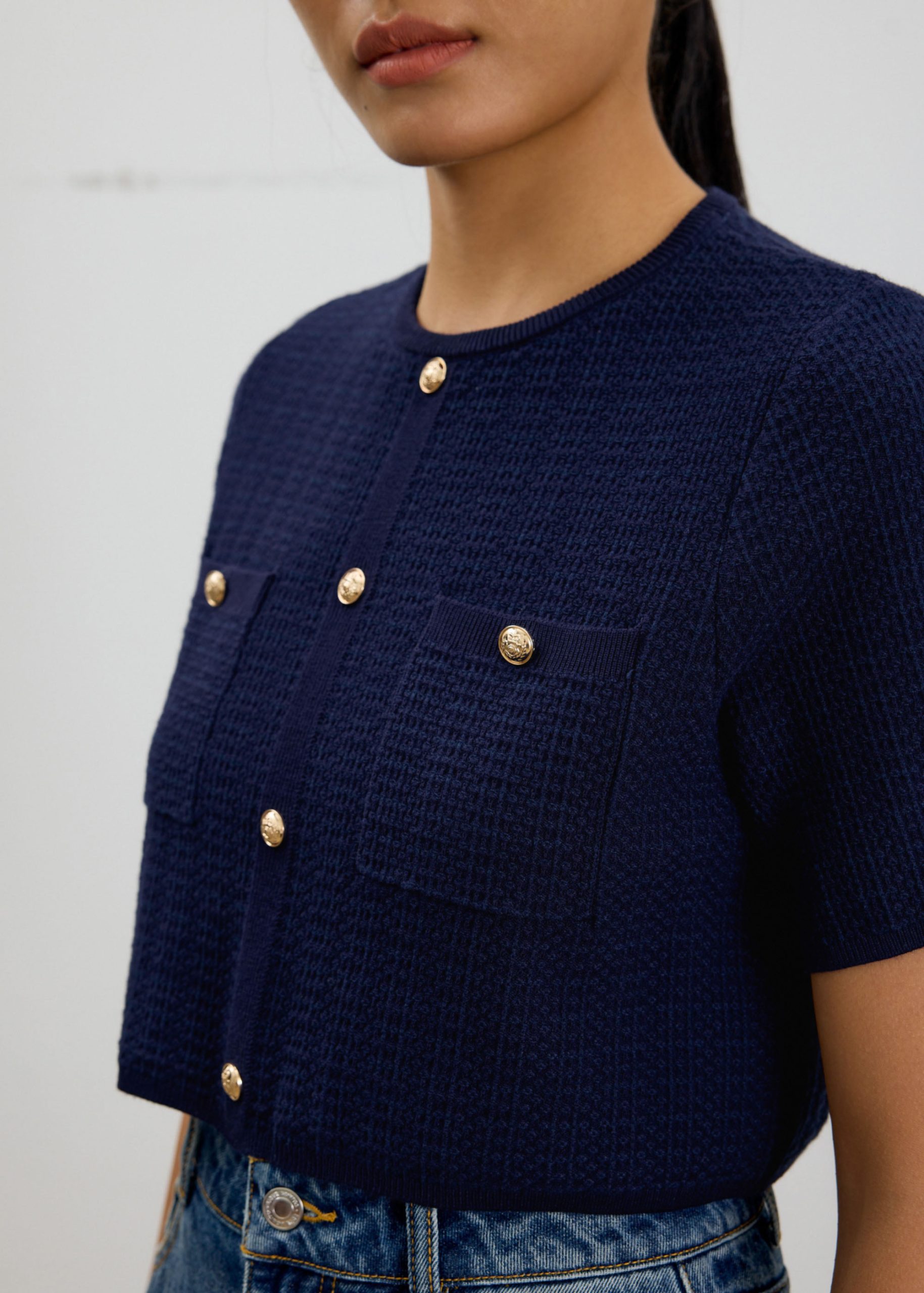 Yoko Textured Knit Boxy Top - Image 6