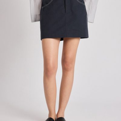 Contrast Stitch Mini Skirt