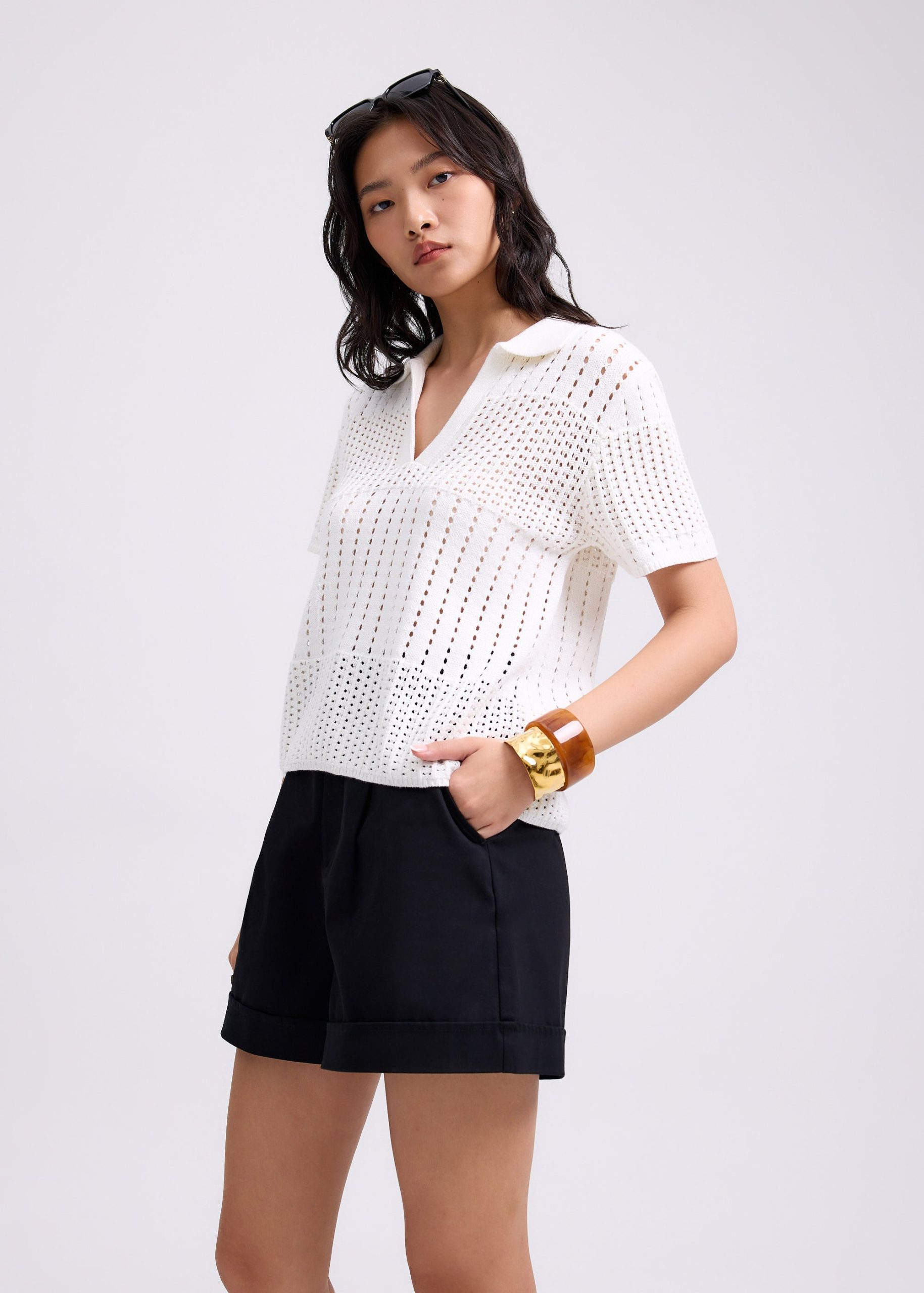Alyssa Elastic Cotton A-line Shorts - Image 5