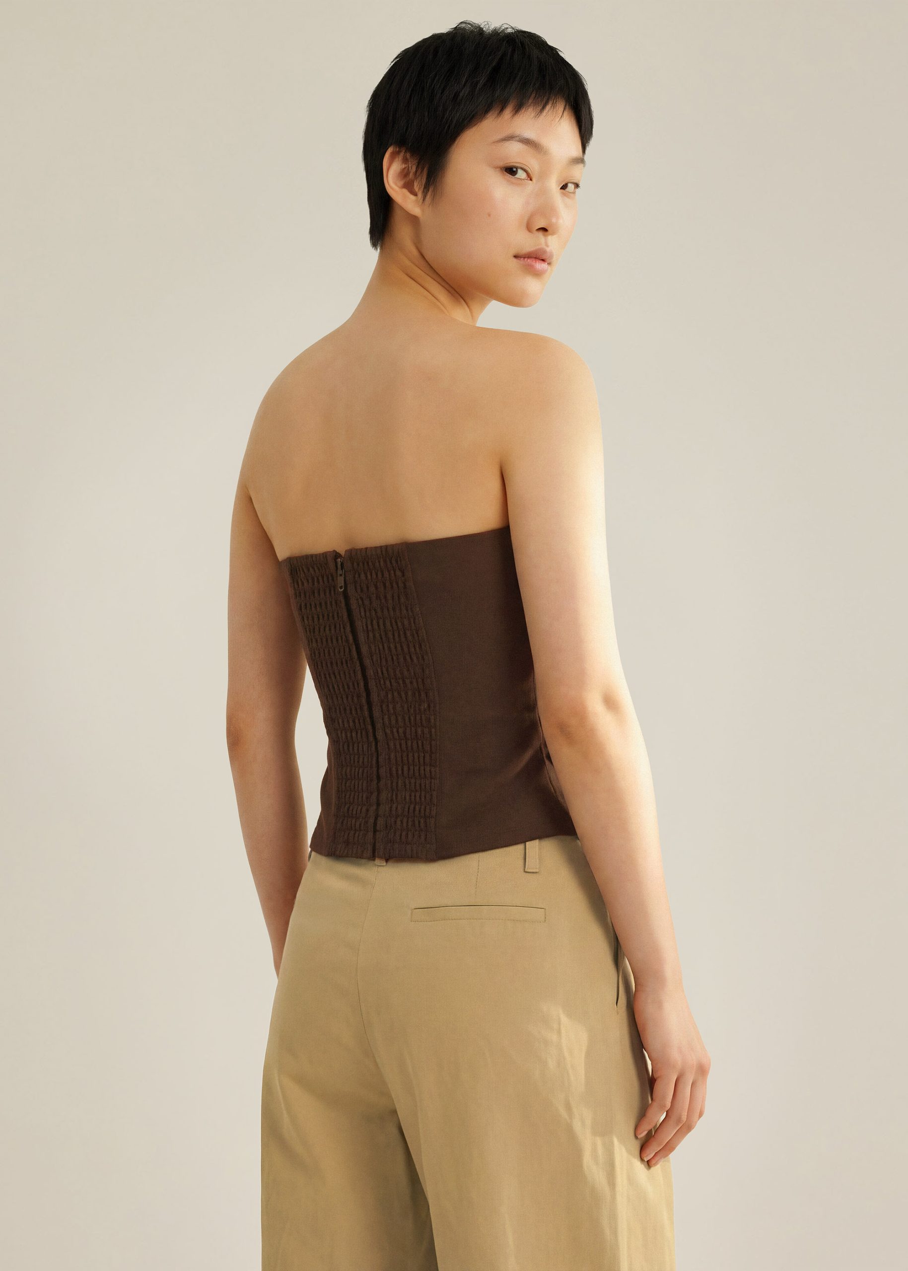 Sarita Asymmetric Pleated Tube Top - Image 34