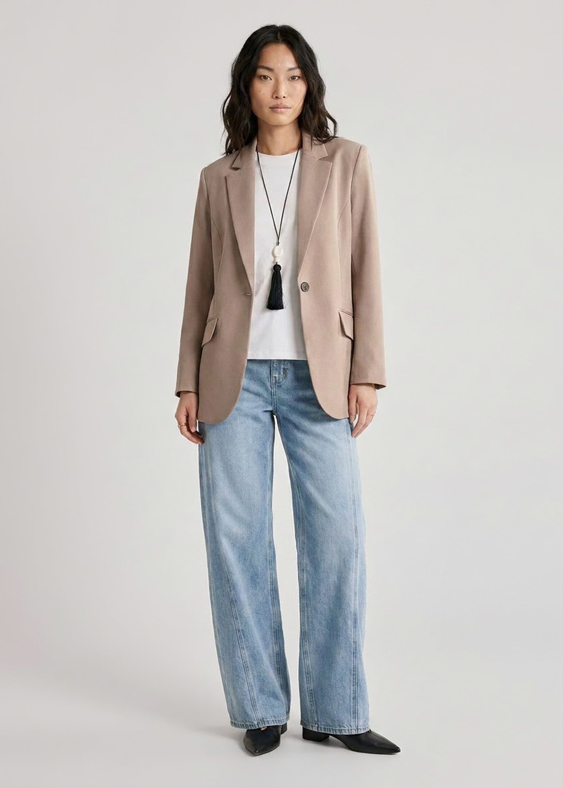 Wide Straight Leg Panelled Jeans - Image 16
