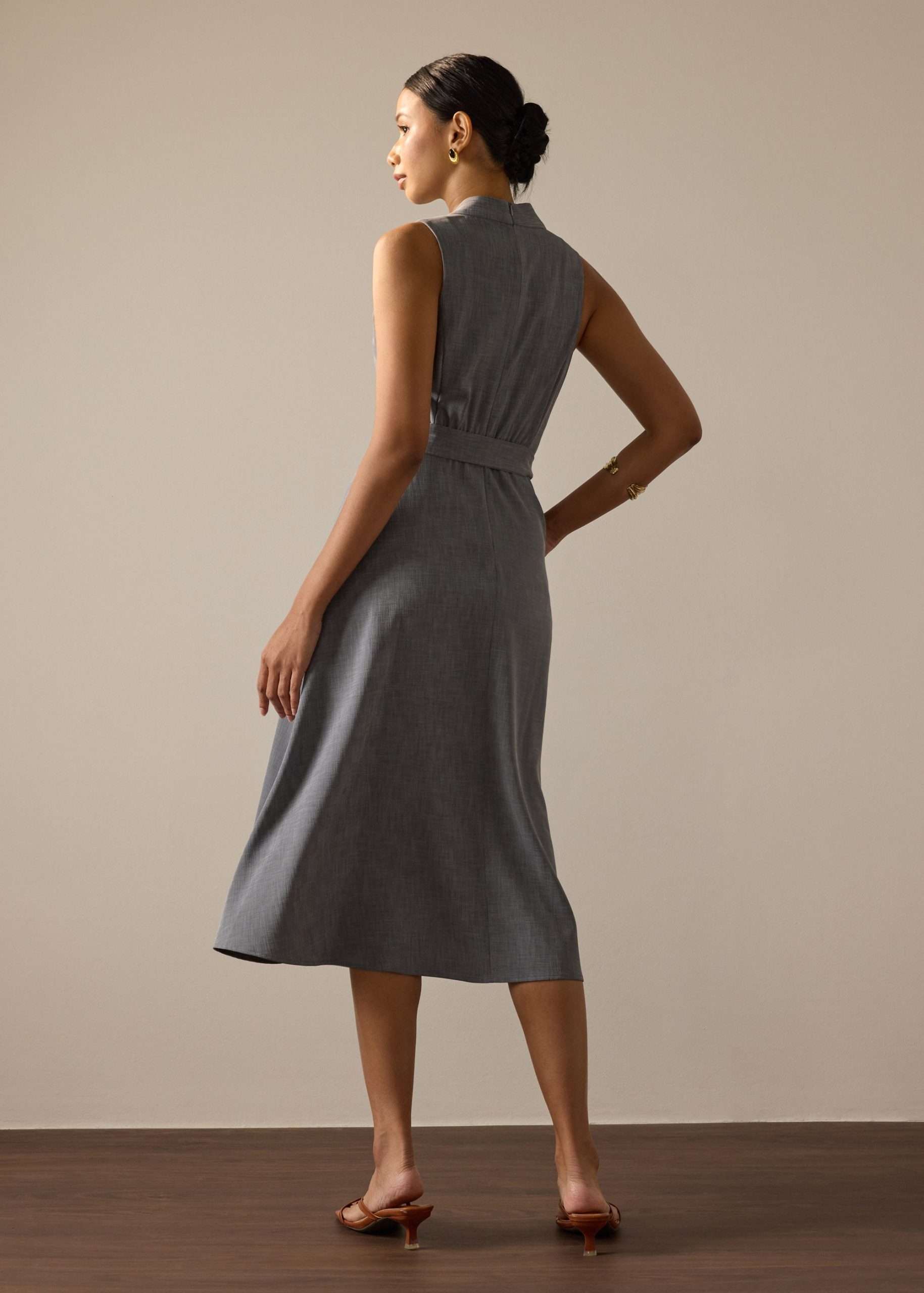 Margie Melange V-neck Fit & Flare Midaxi Dress - Image 6