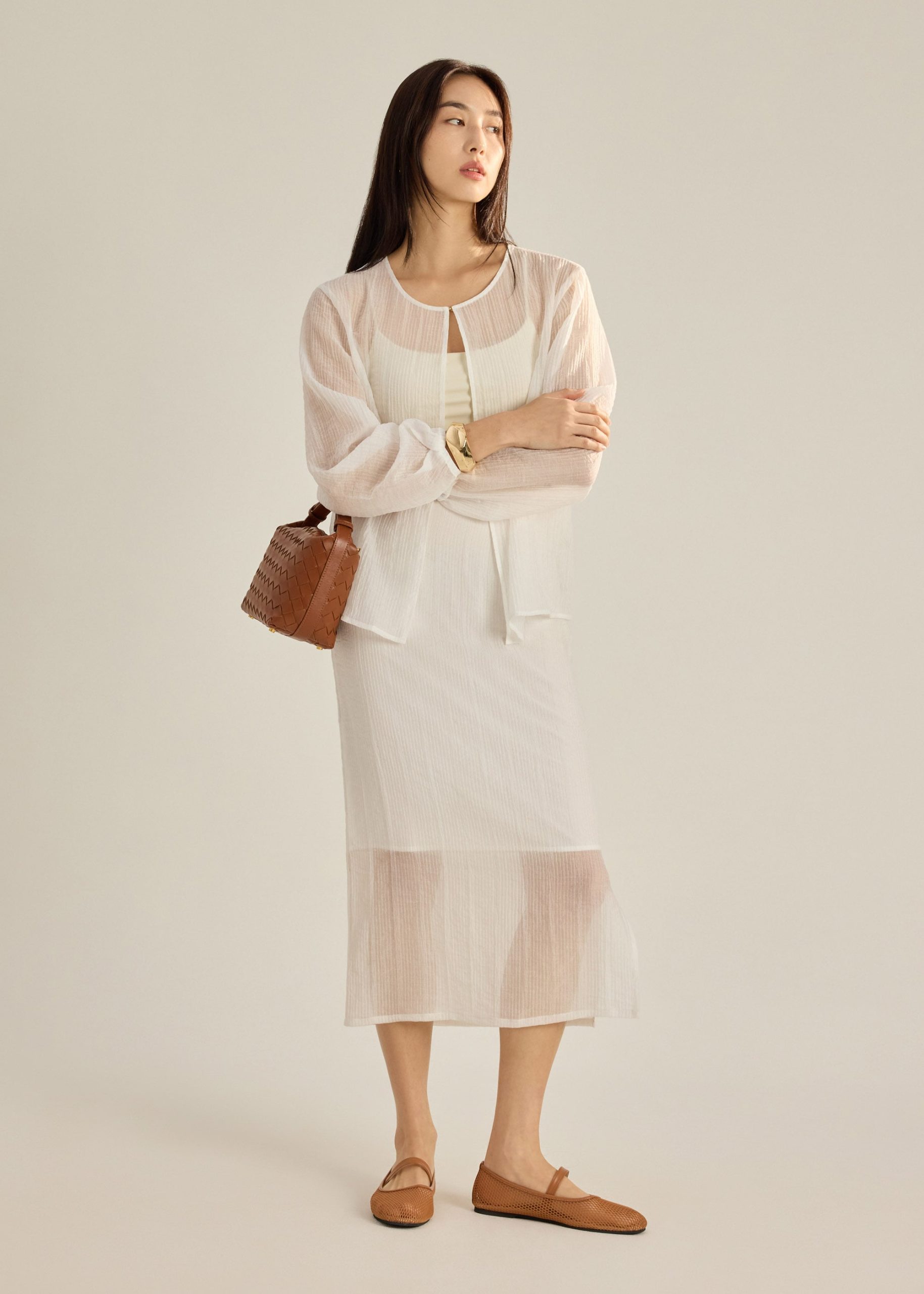 Viv RuchedReady® Sheer Textured Cardigan - Image 10