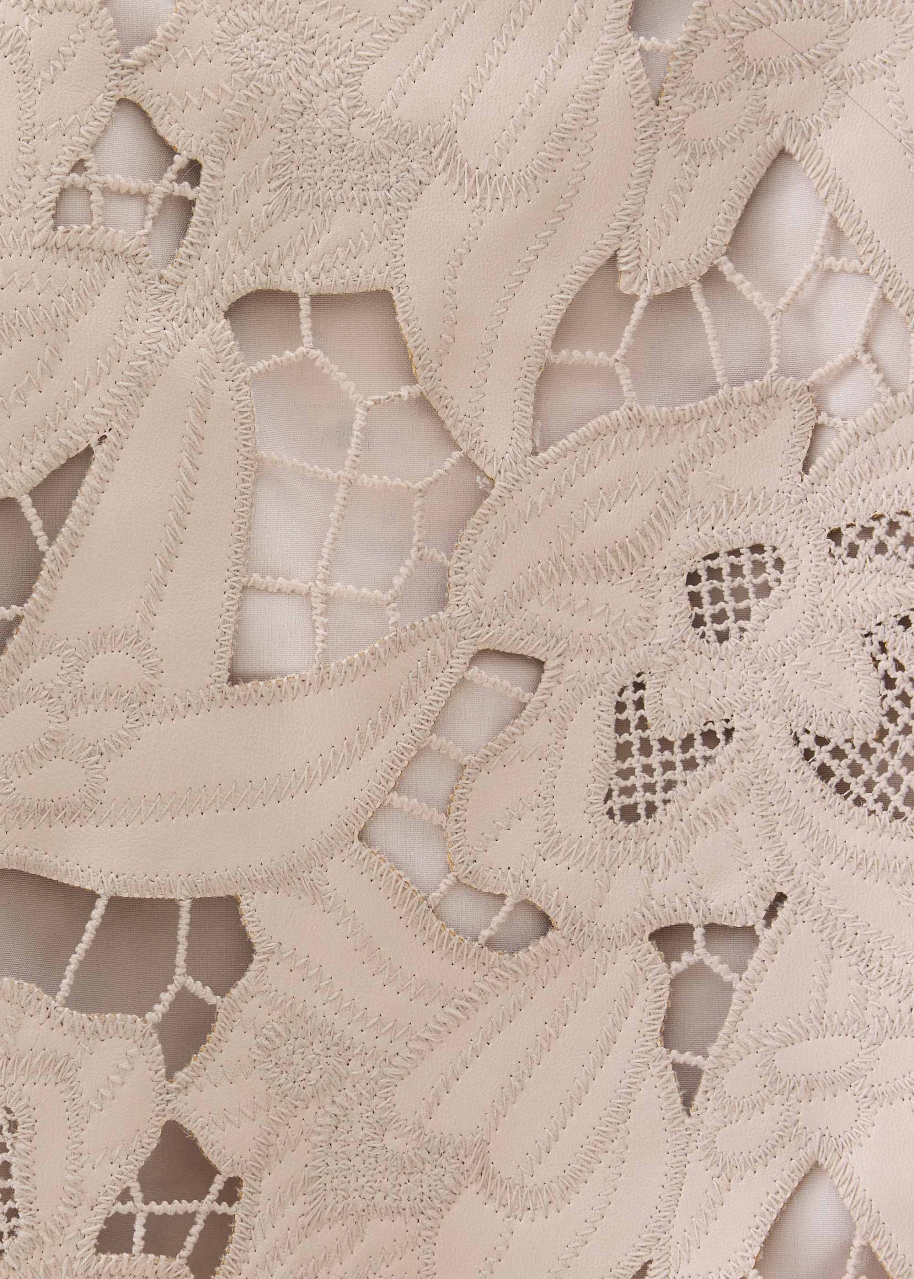 Relaxed Vegan Leather Lace Crop Top - Image 11