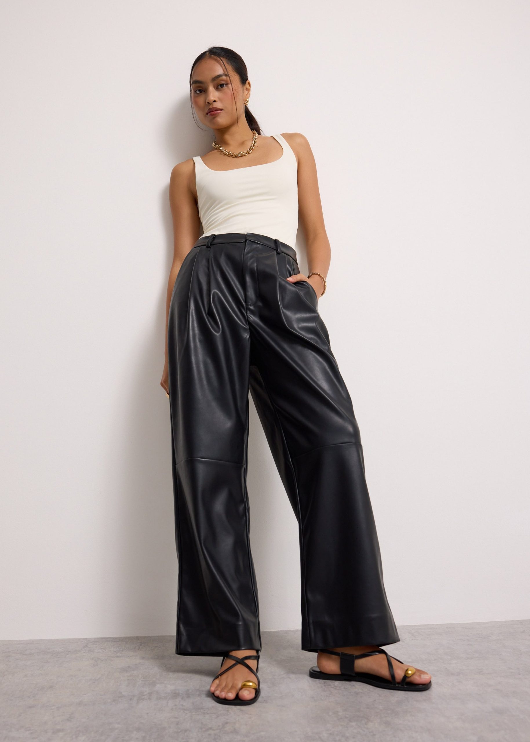 Martine Vegan Leather Straight Leg Pants - Image 13