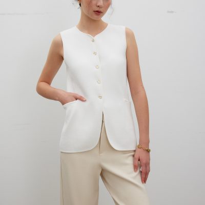 Yui Tailored Long Knit Vest