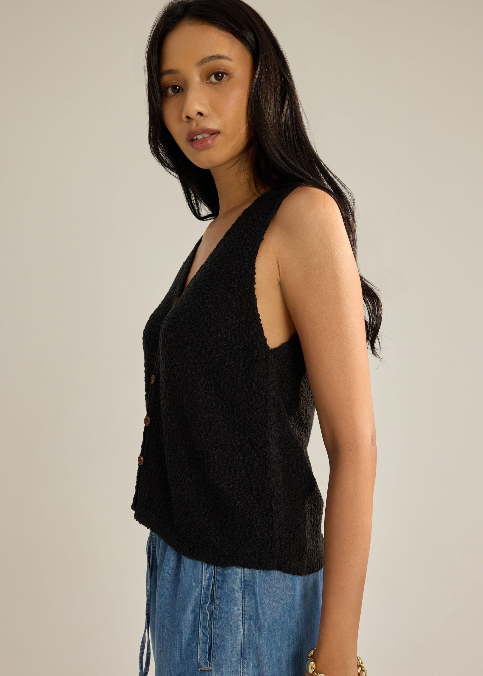 Boucle Knit Vest Top - Image 4