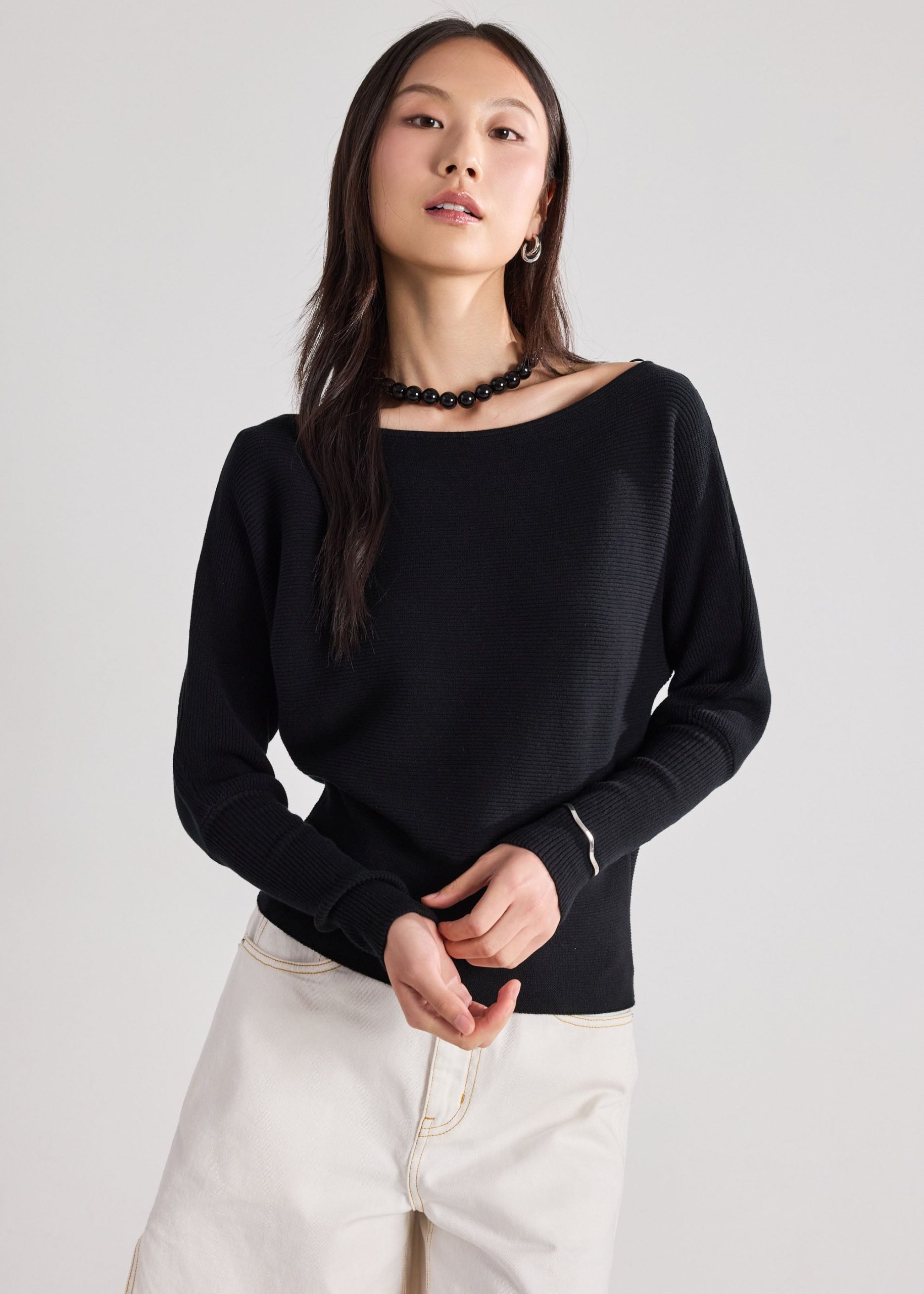 Knit Asymmetric Puff Sleeve Top - Image 24