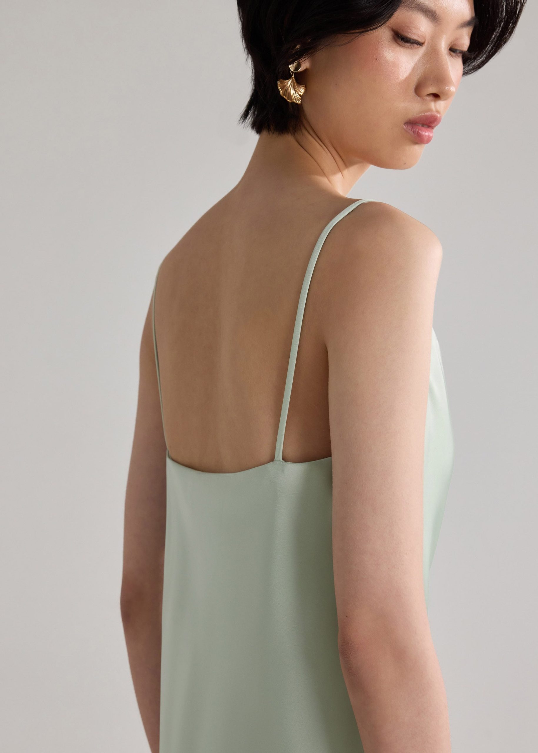 BraFree by LB Multi-way Satin Dress With Removable Ruffle Straps - Image 7