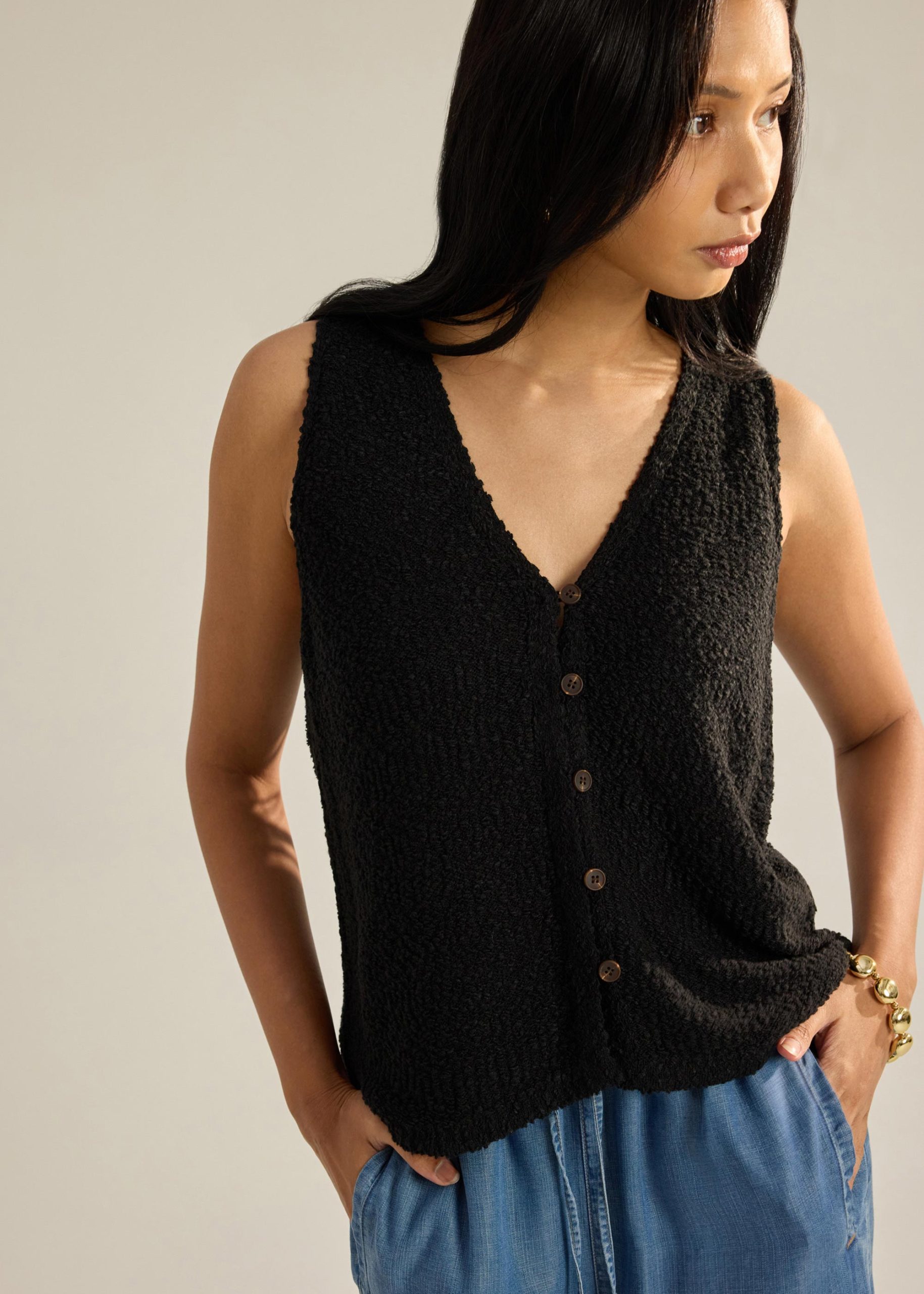 Boucle Knit Vest Top - Image 2