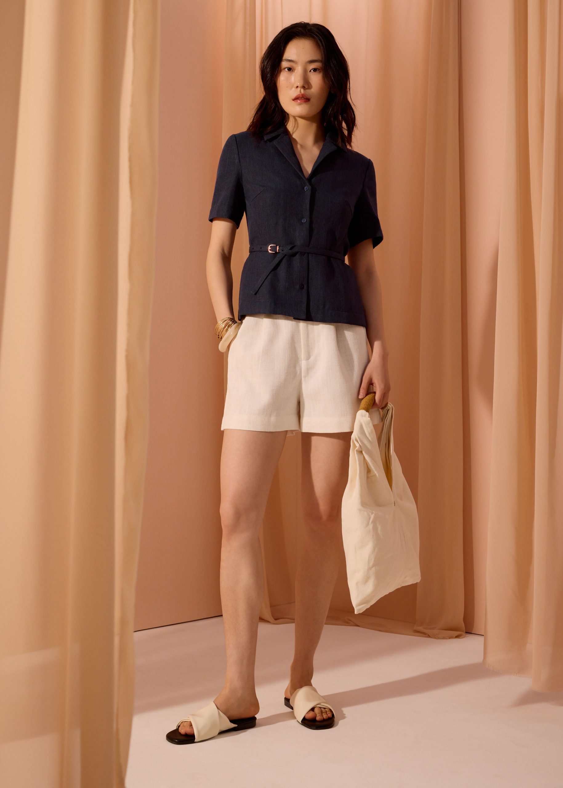 Ling Textured Belted Blazer Top - Image 5