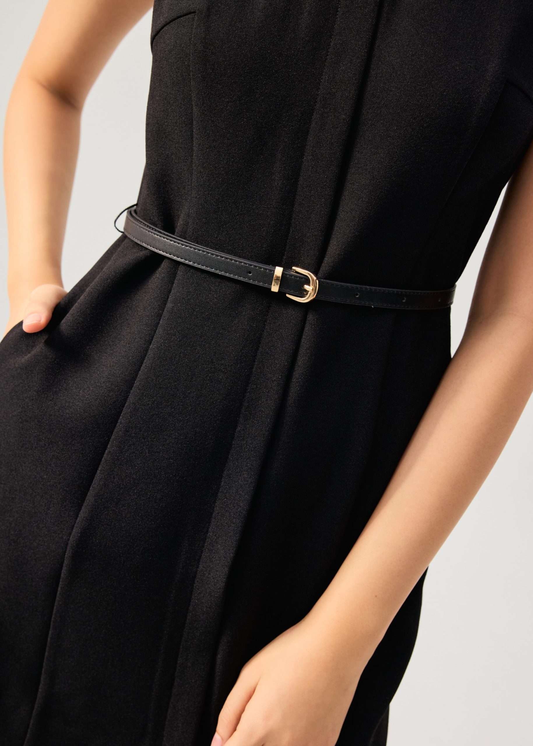 Suyin Belted Mandarin Collar Mini Dress - Image 3