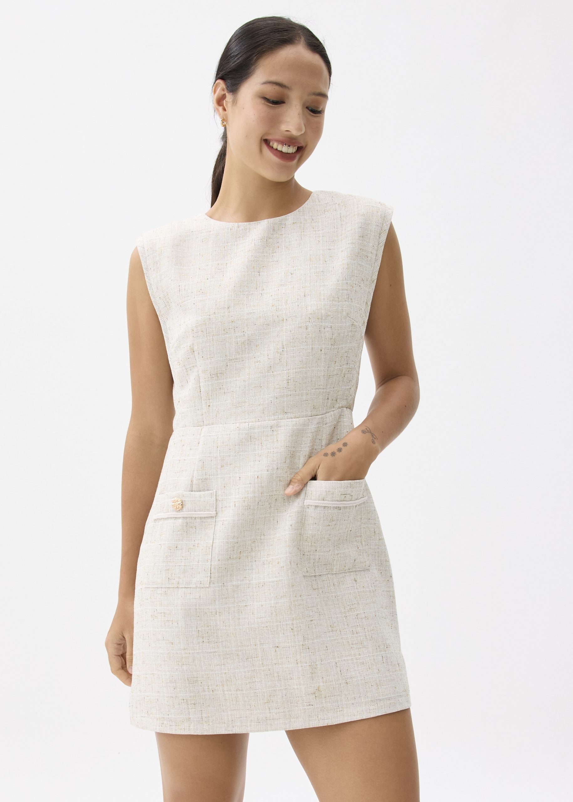 Aria Tweed A-line Mini Dress - Image 8