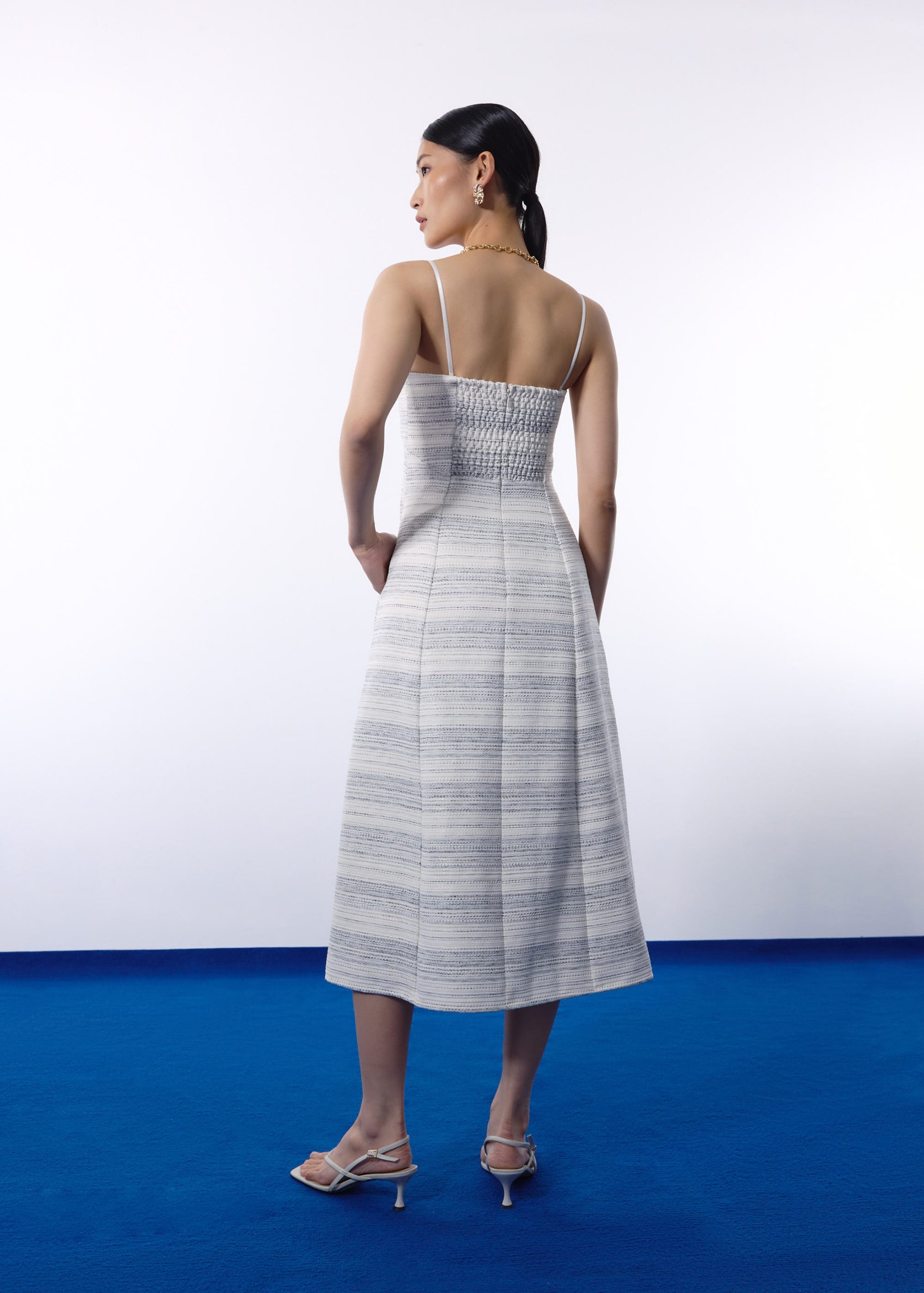 BraFree by LB Emma Multi-way Jacquard Tweed Fit & Flare Midaxi Dress - Image 10