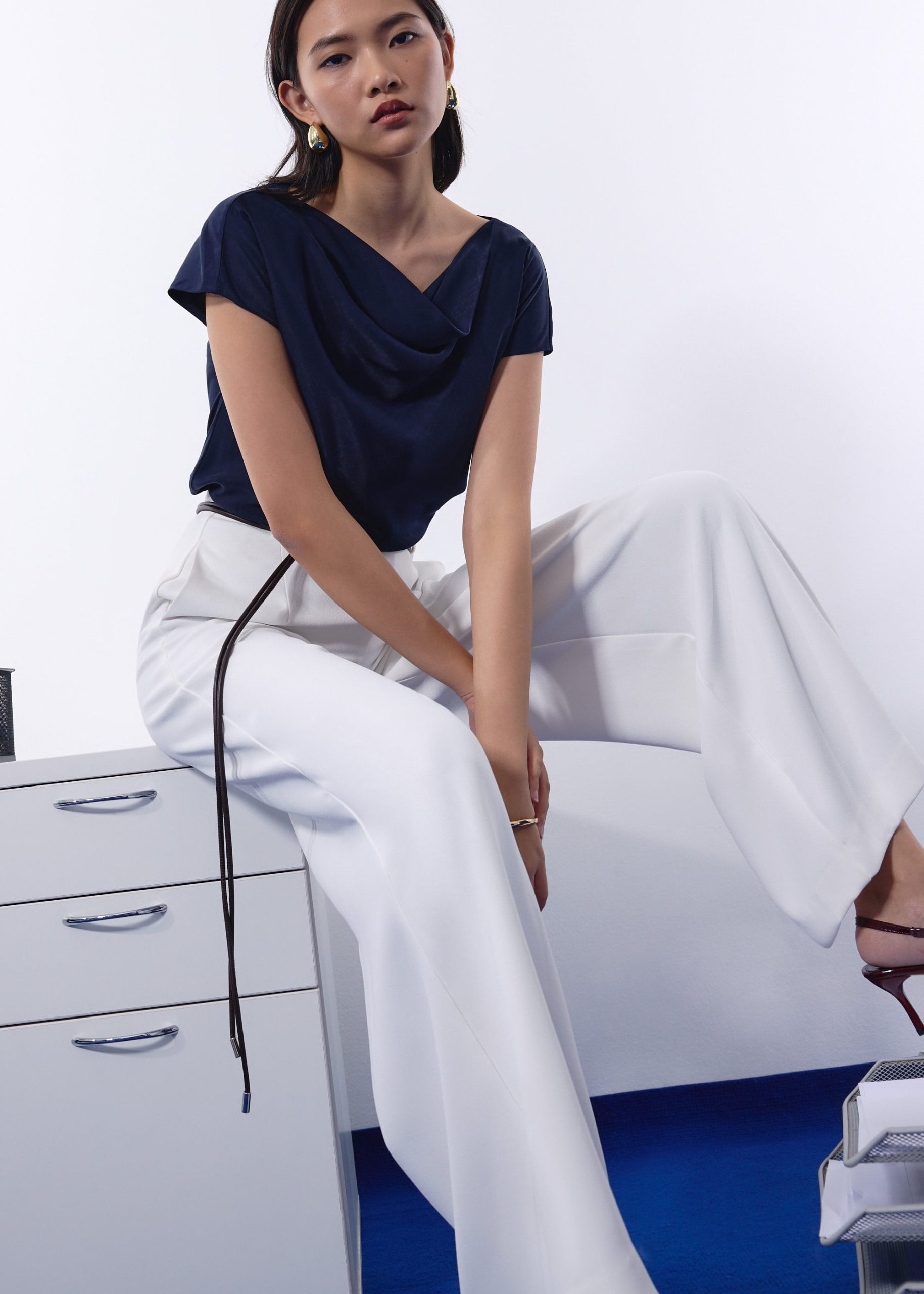 Leggy??Jules Tailored Crepe Palazzo Pants - Image 9