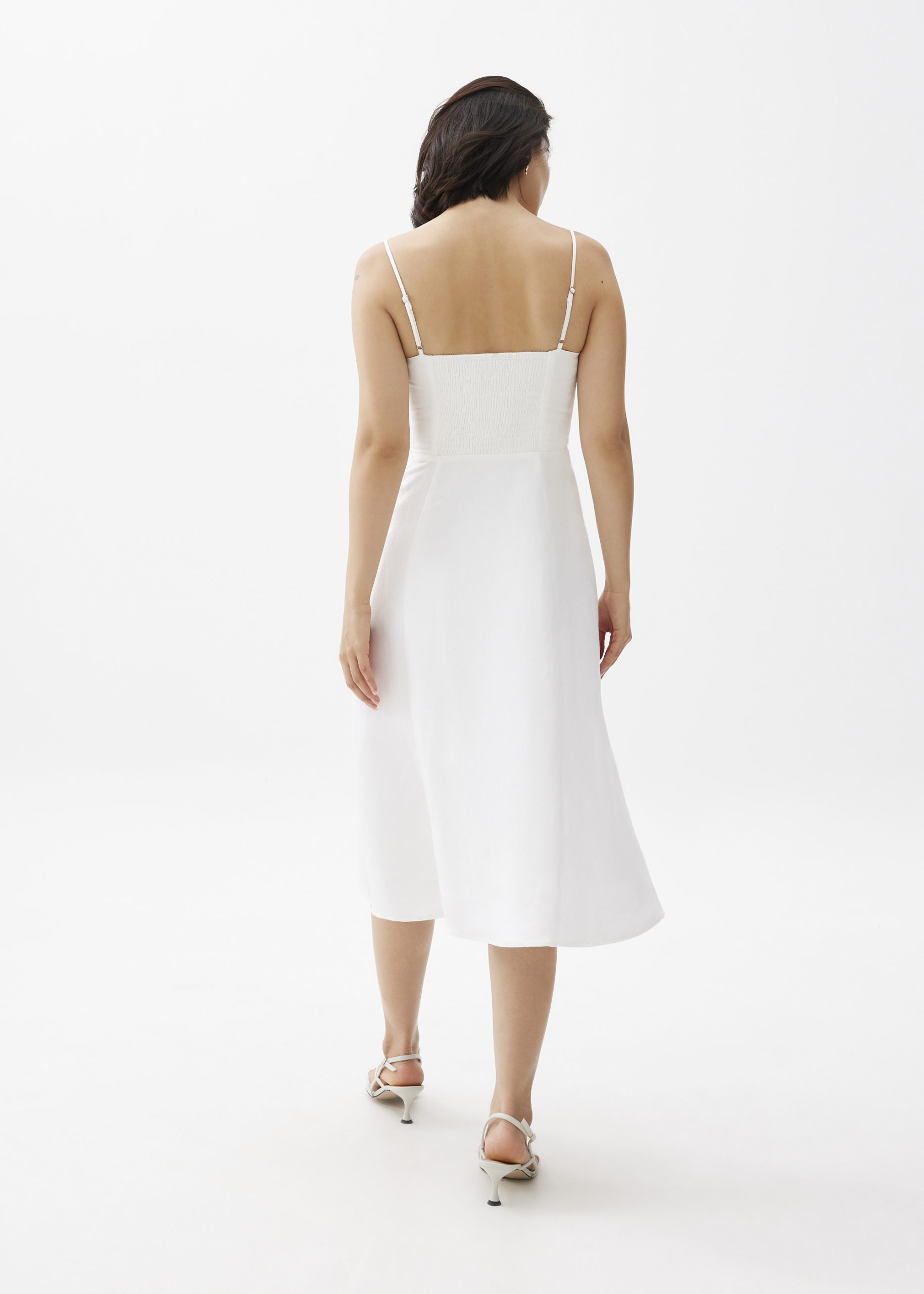 Emi Linen Fit & Flare Midi Dress - Image 12