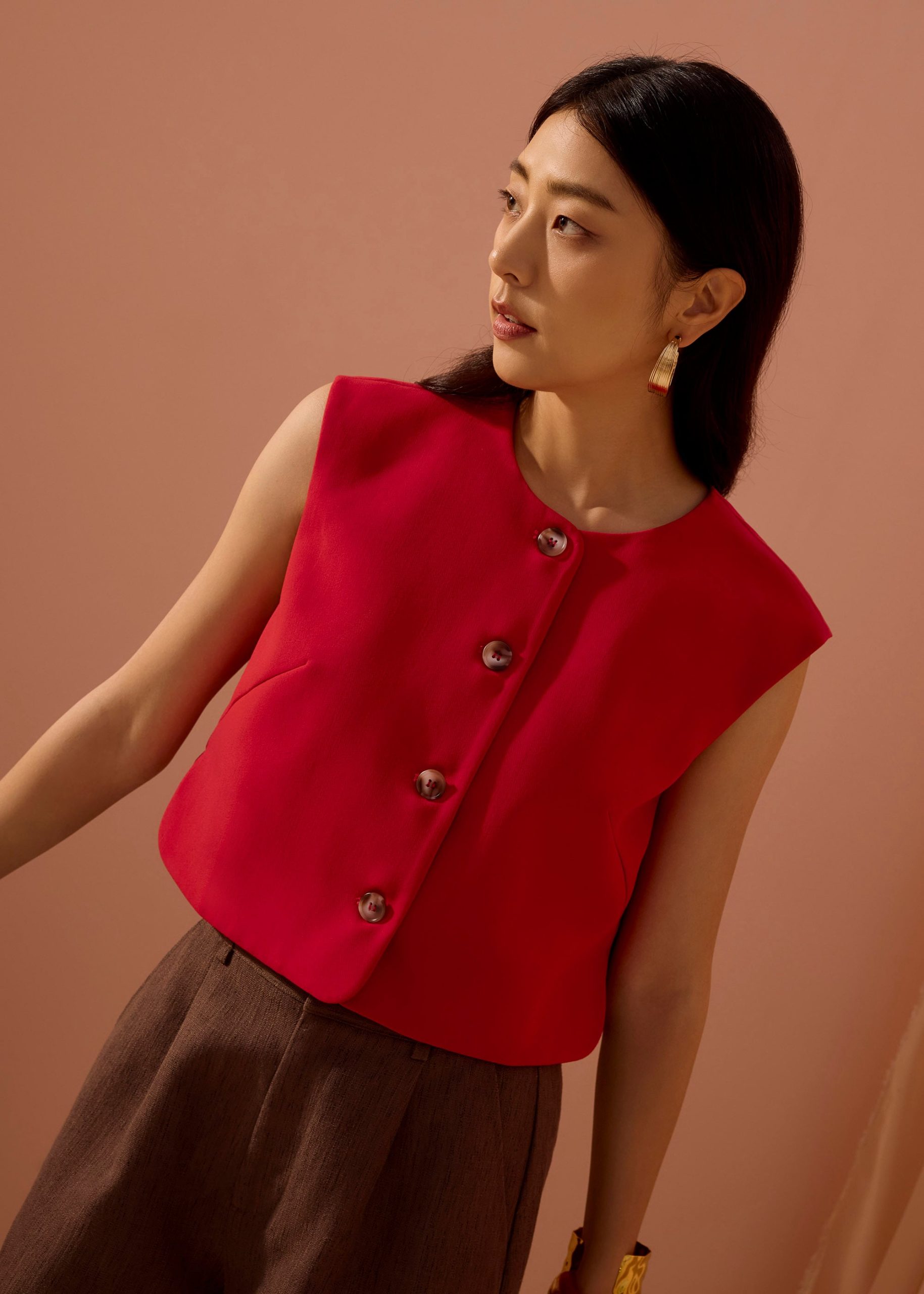 Sammie Boxy Button Down Crop Top - Image 7
