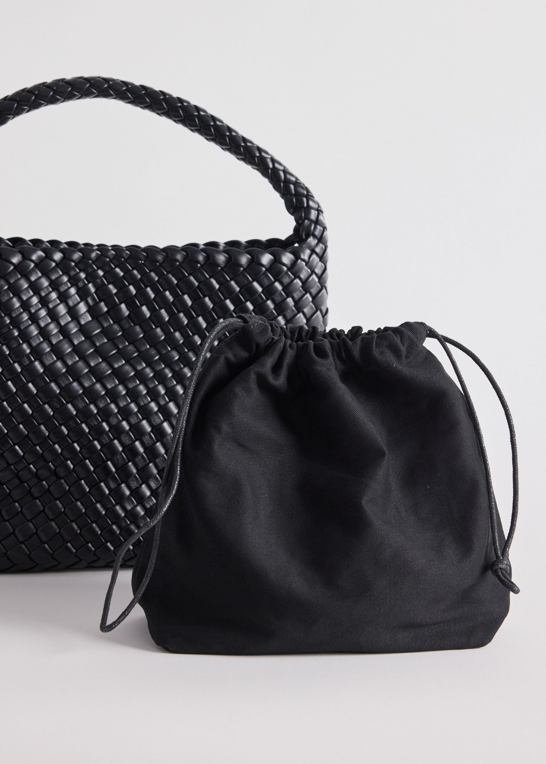 Woven Vegan Leather Hobo Bag - Image 6