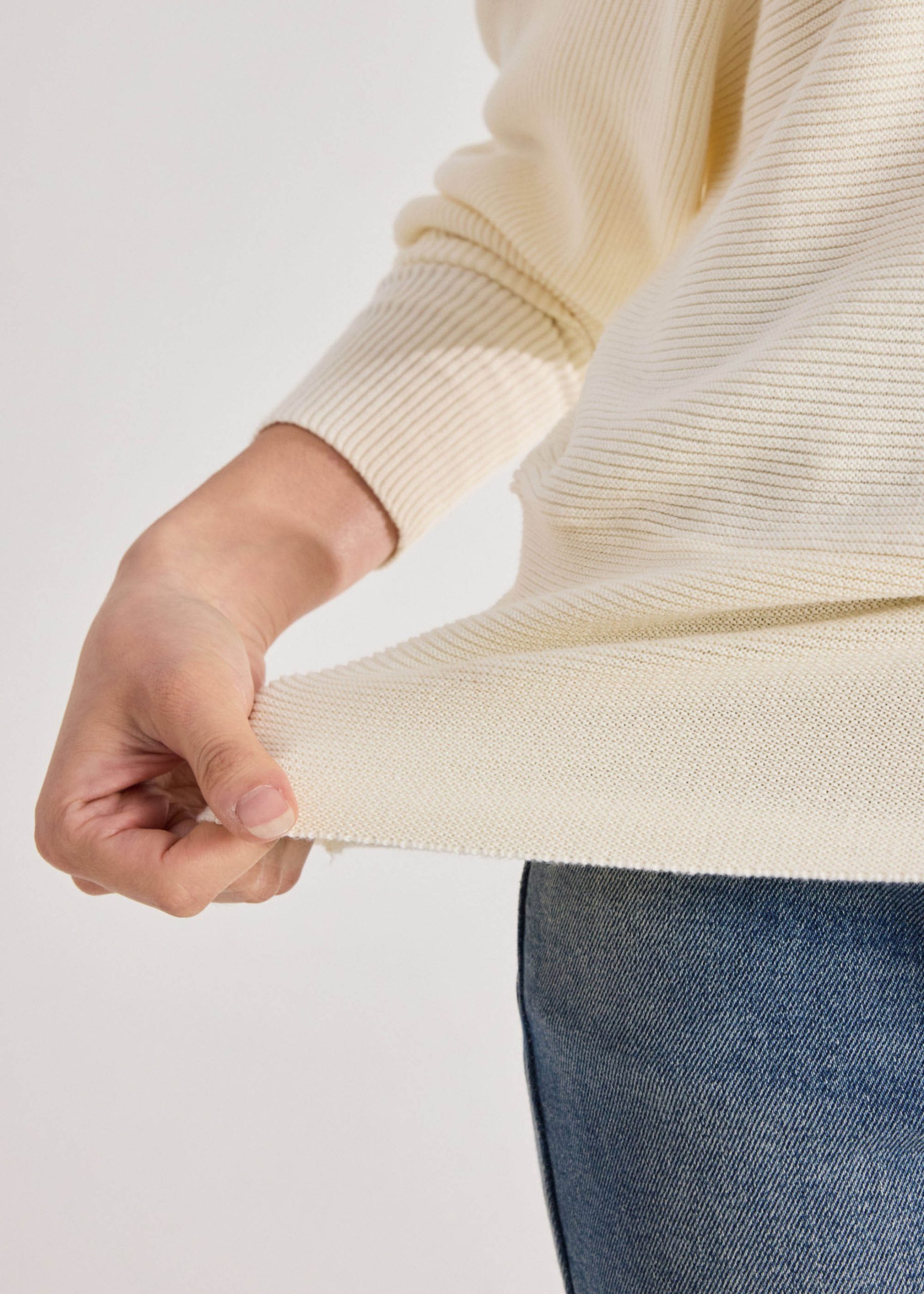 Knit Asymmetric Puff Sleeve Top - Image 16