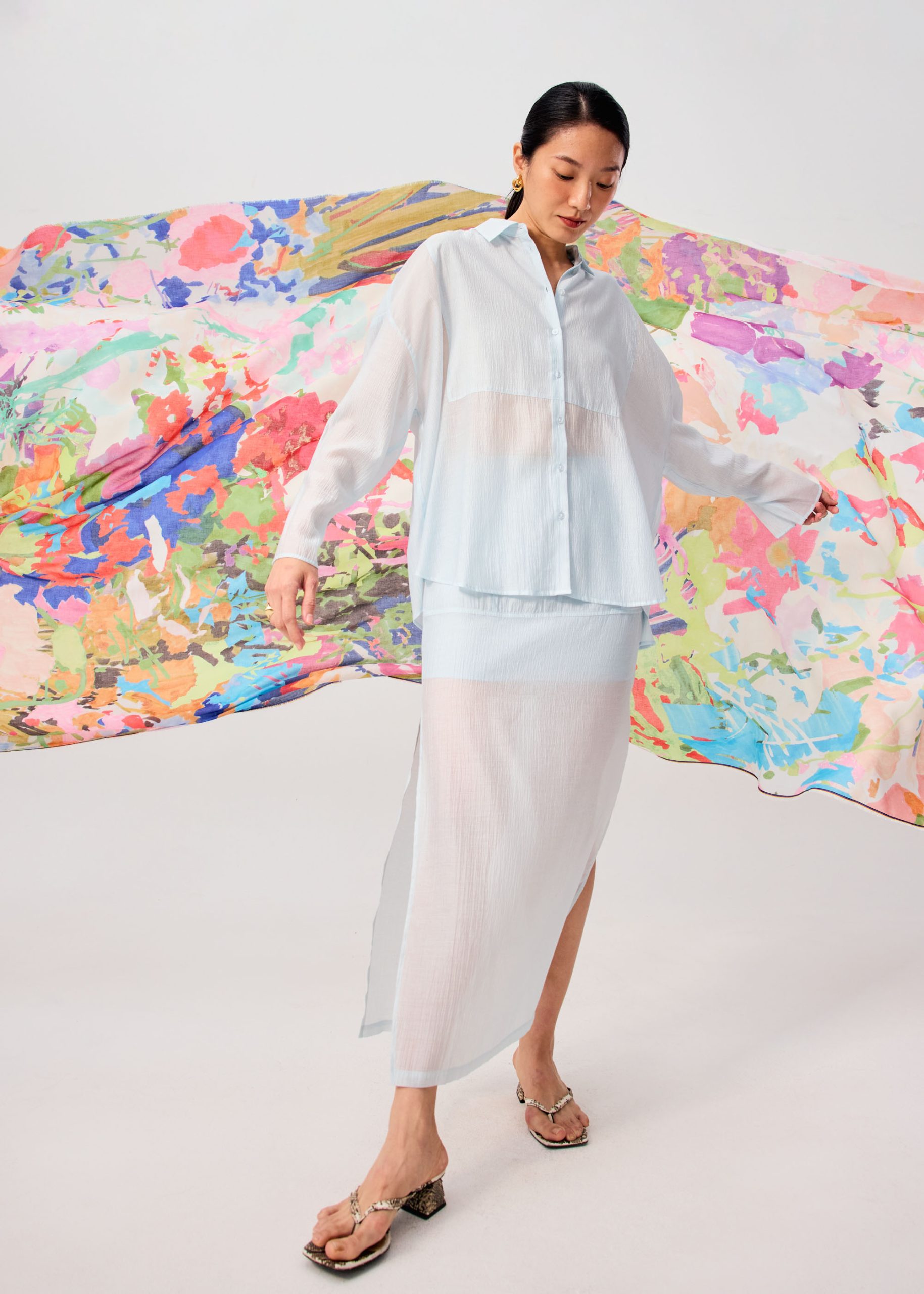 Sheer Lyocell Column Maxi Skirt - Image 8