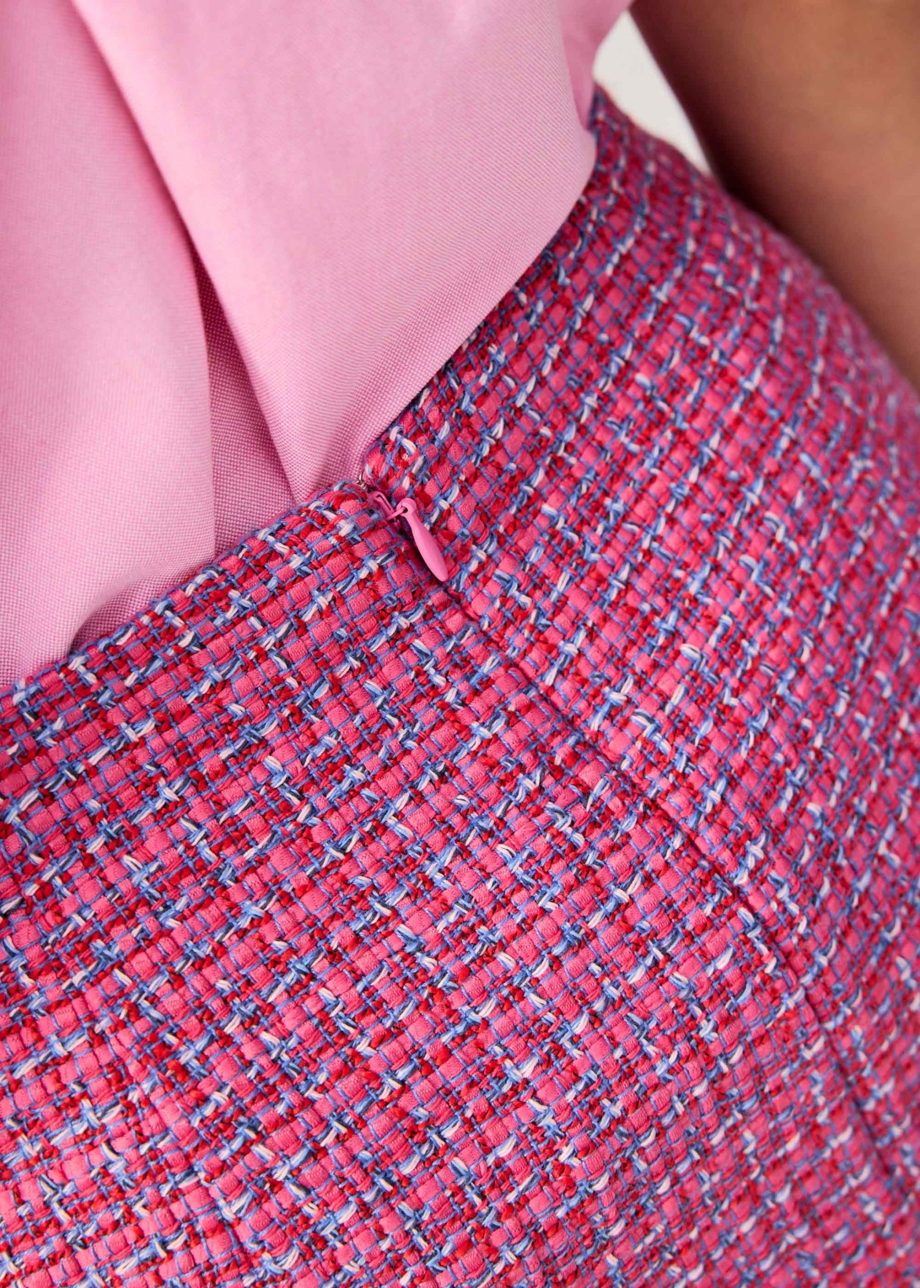 Tweed Frayed Hem A-line Mini Skirt - Image 6