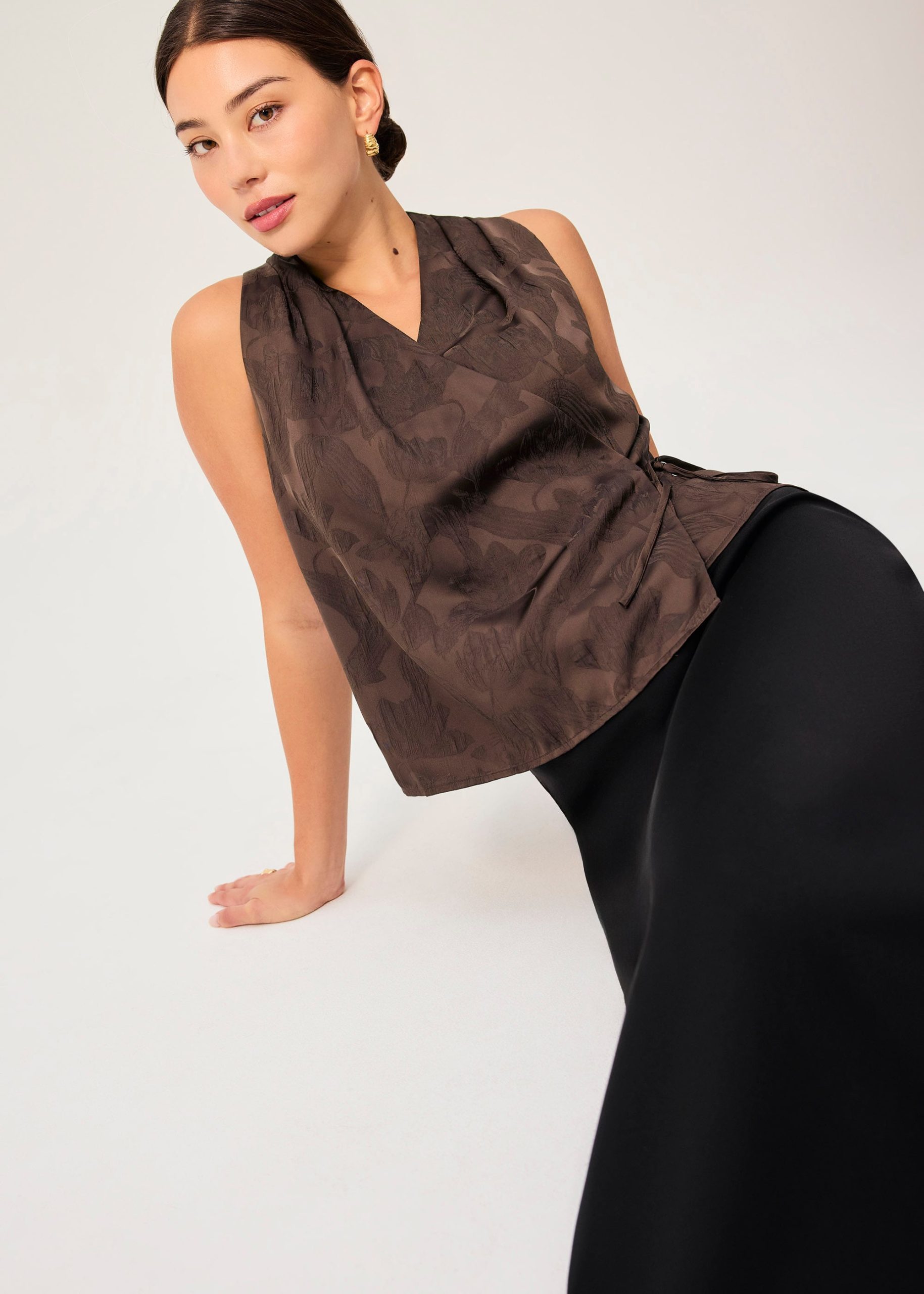 Kareena Front Wrap Satin Top - Image 16