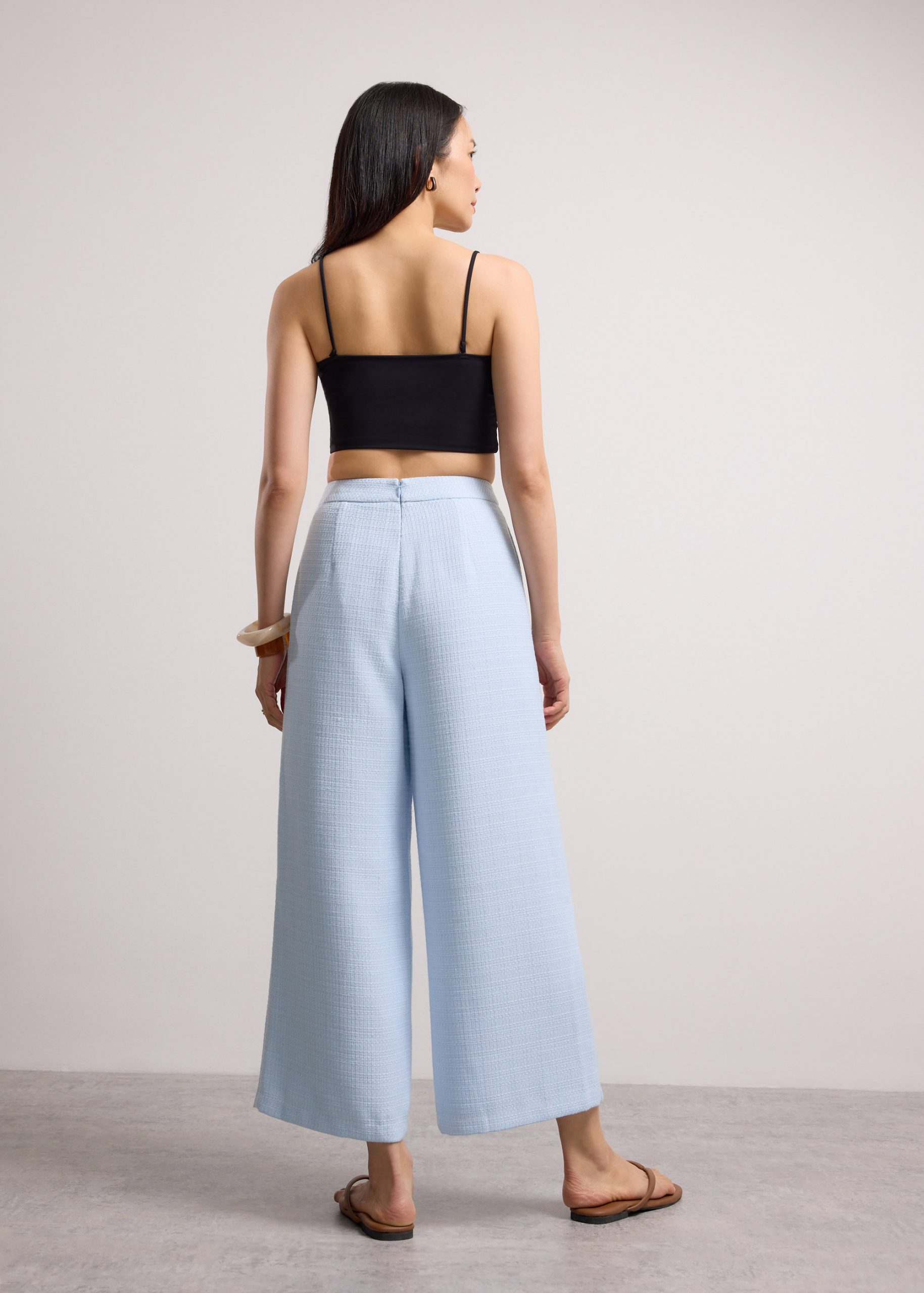 Lia Tweed High Waist Wide Leg Culottes - Image 11