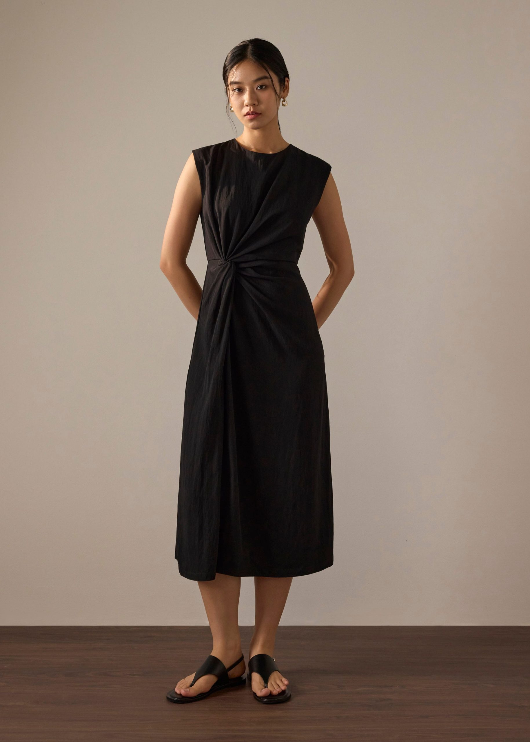 Crinkled Twist Knot Midaxi Dress - Image 2