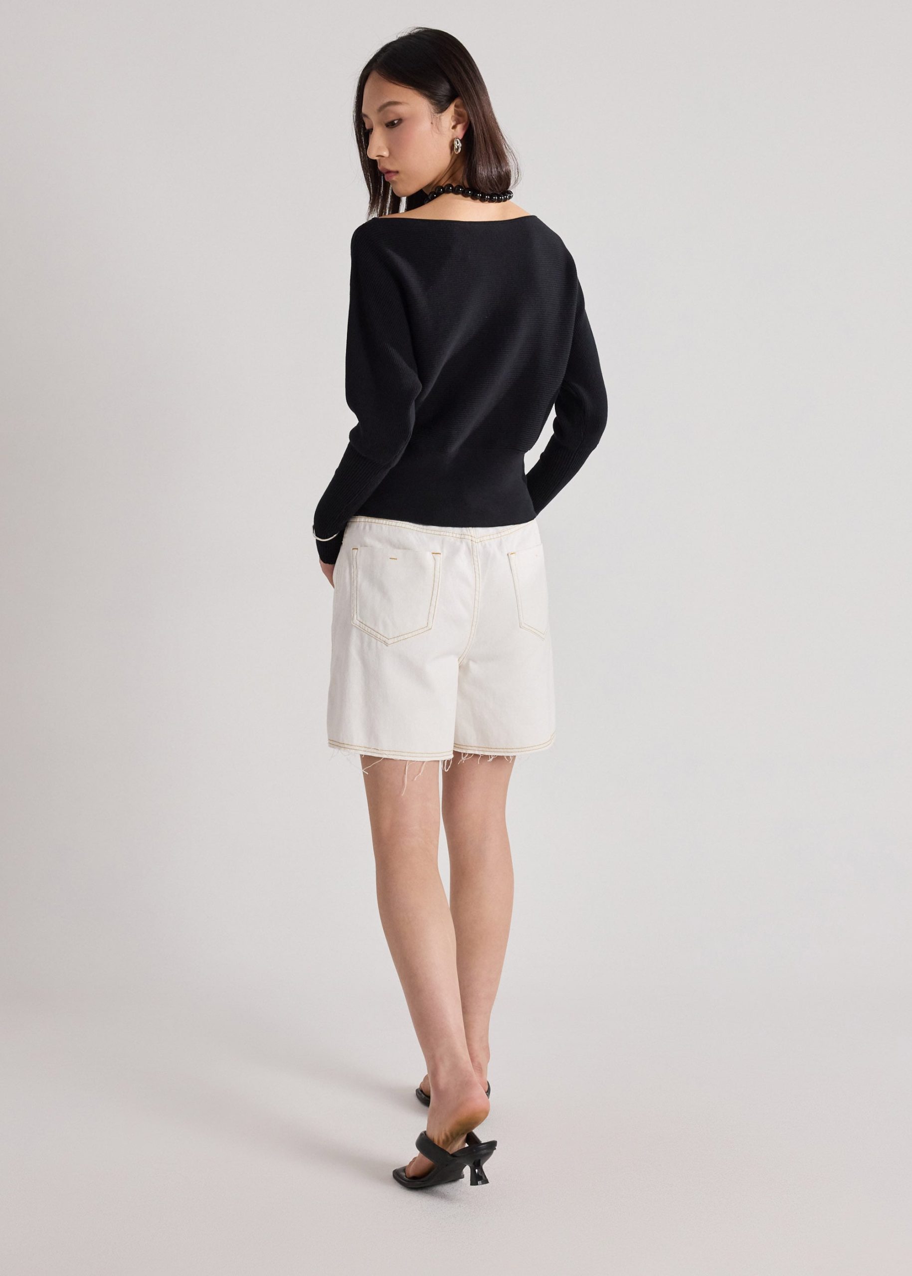 Knit Asymmetric Puff Sleeve Top - Image 25