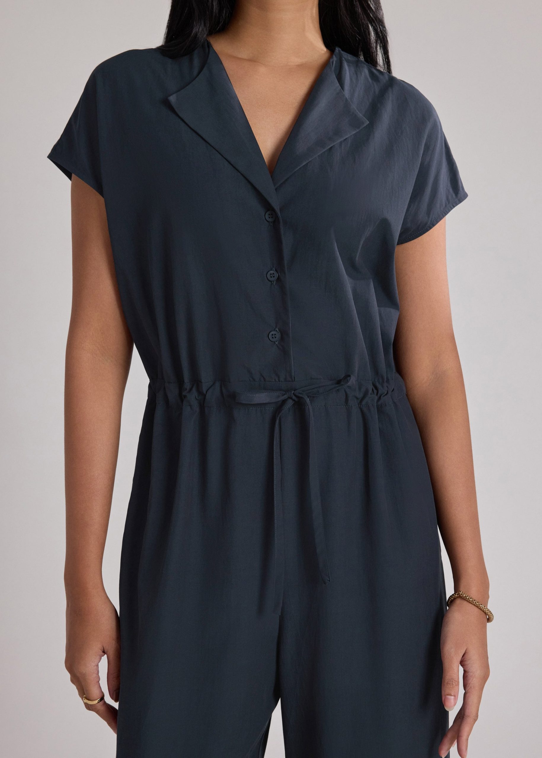 Collared Drawstring Waist Jumpsuit - Image 6