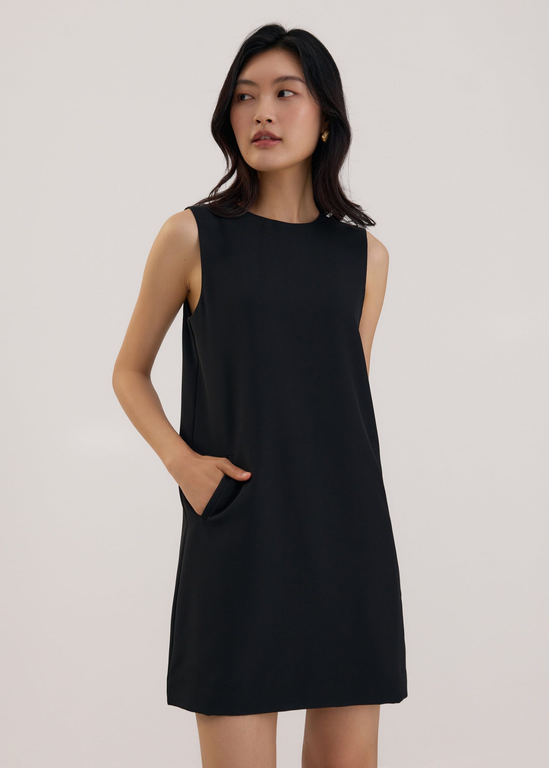 Round Neck Shift Mini Dress - Image 2