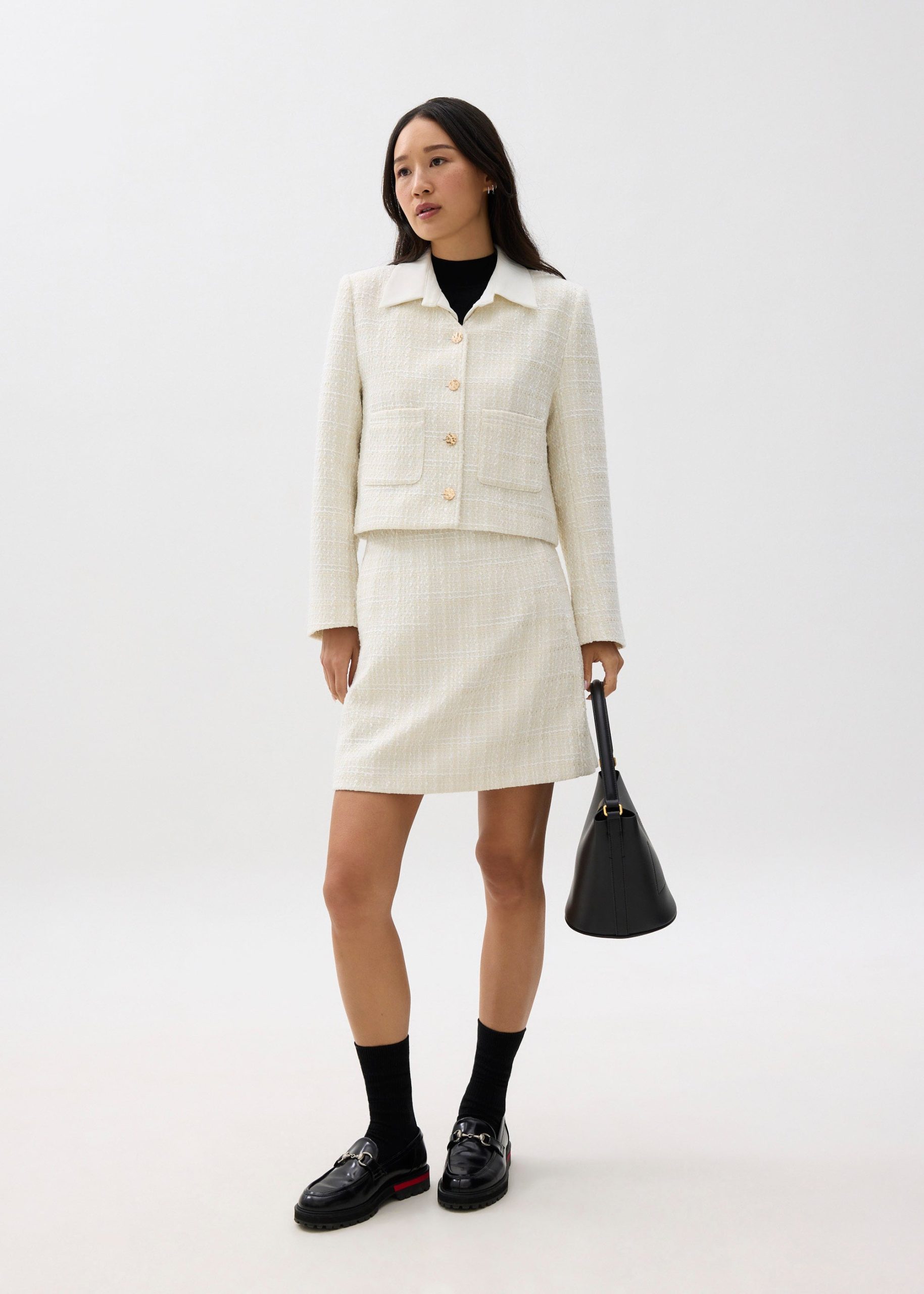 Zanna Detachable Collar Tweed Jacket - Image 6