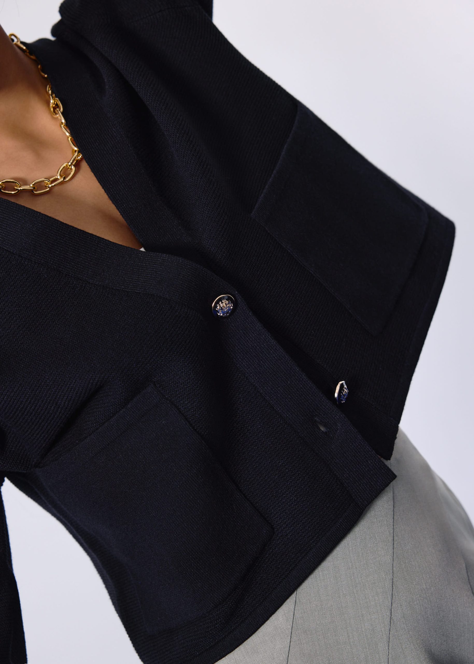 Priya Relaxed Classic Knit V-neck Cardigan - Image 5