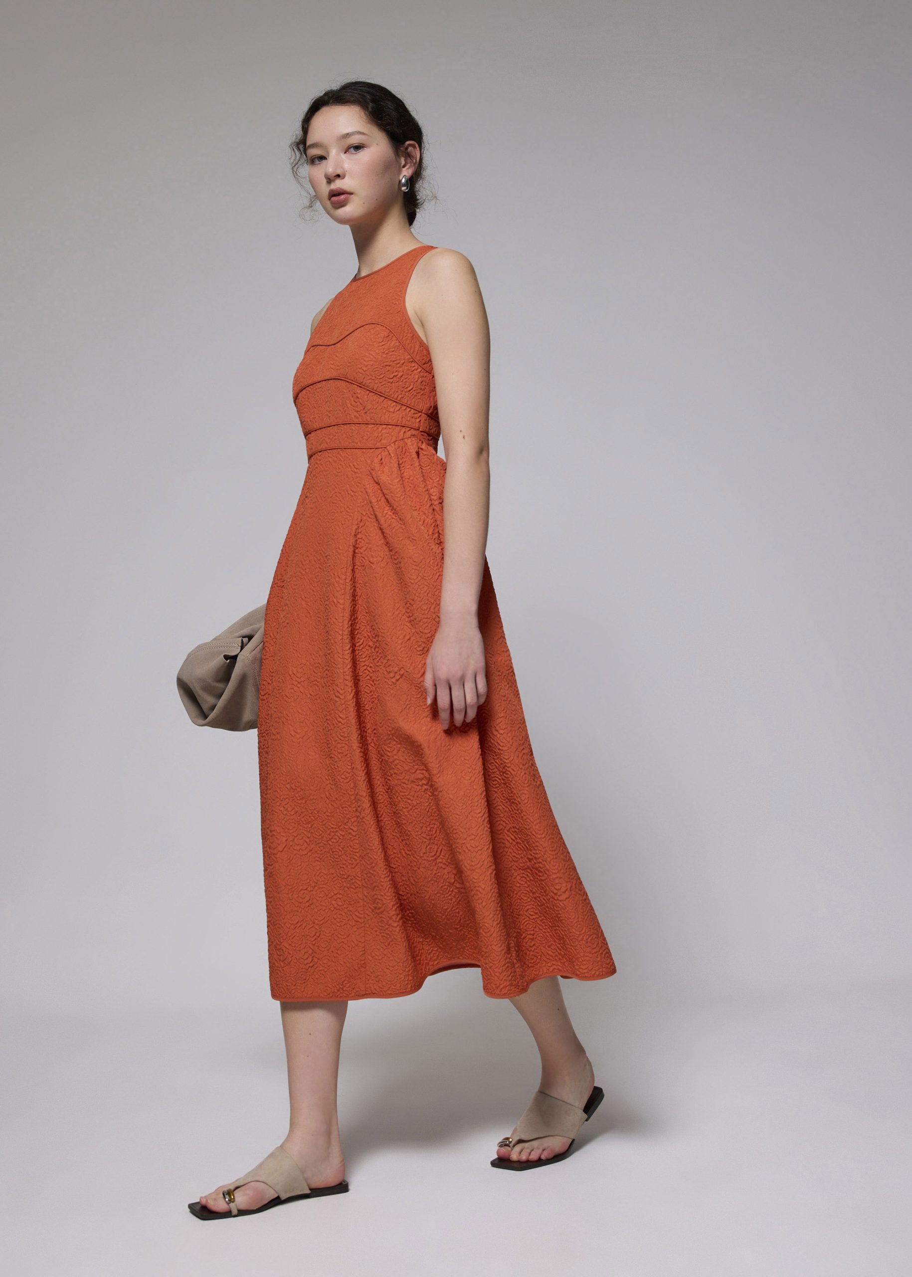 Jacquard Fit & Flare Midaxi Dress - Image 3