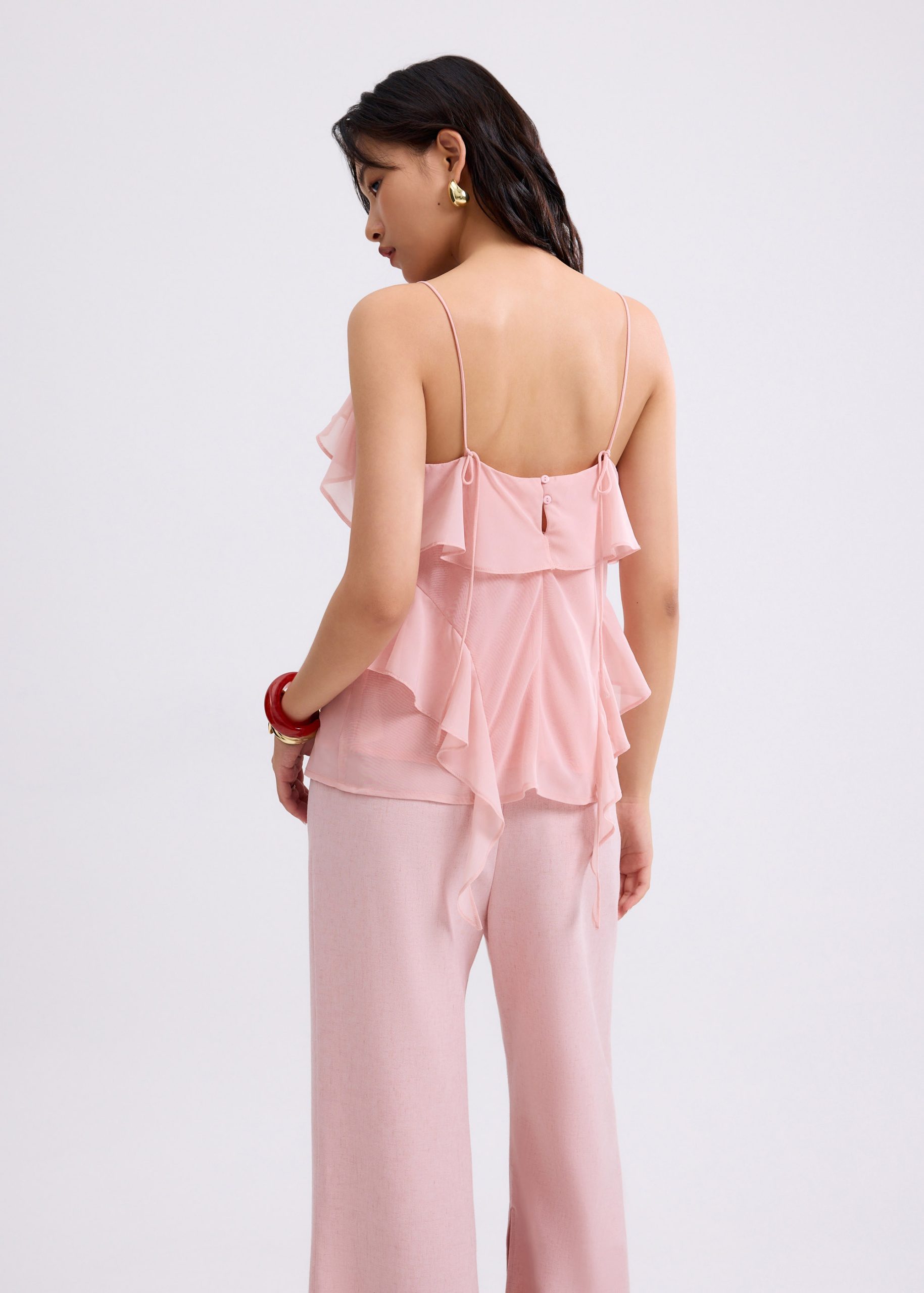 Georgette V-neck Frill Camisole - Image 5