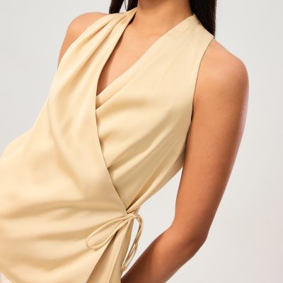 Kareena Front Wrap Satin Top