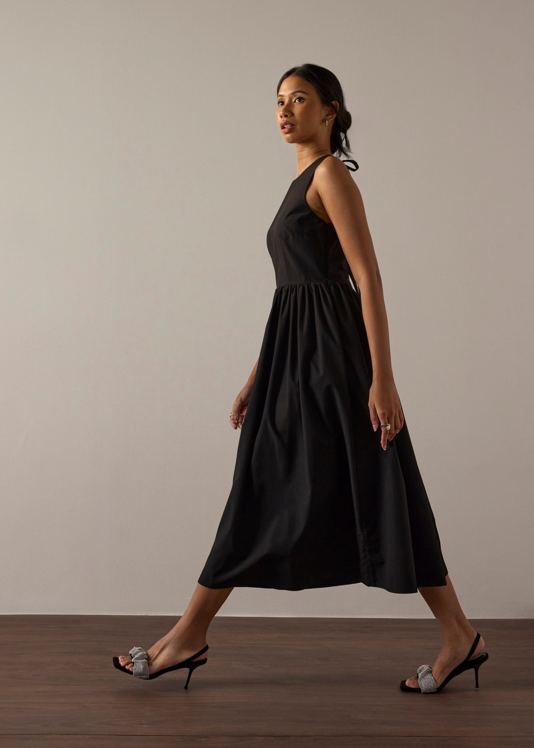 Cotton Open Back Tie Dress - Image 2
