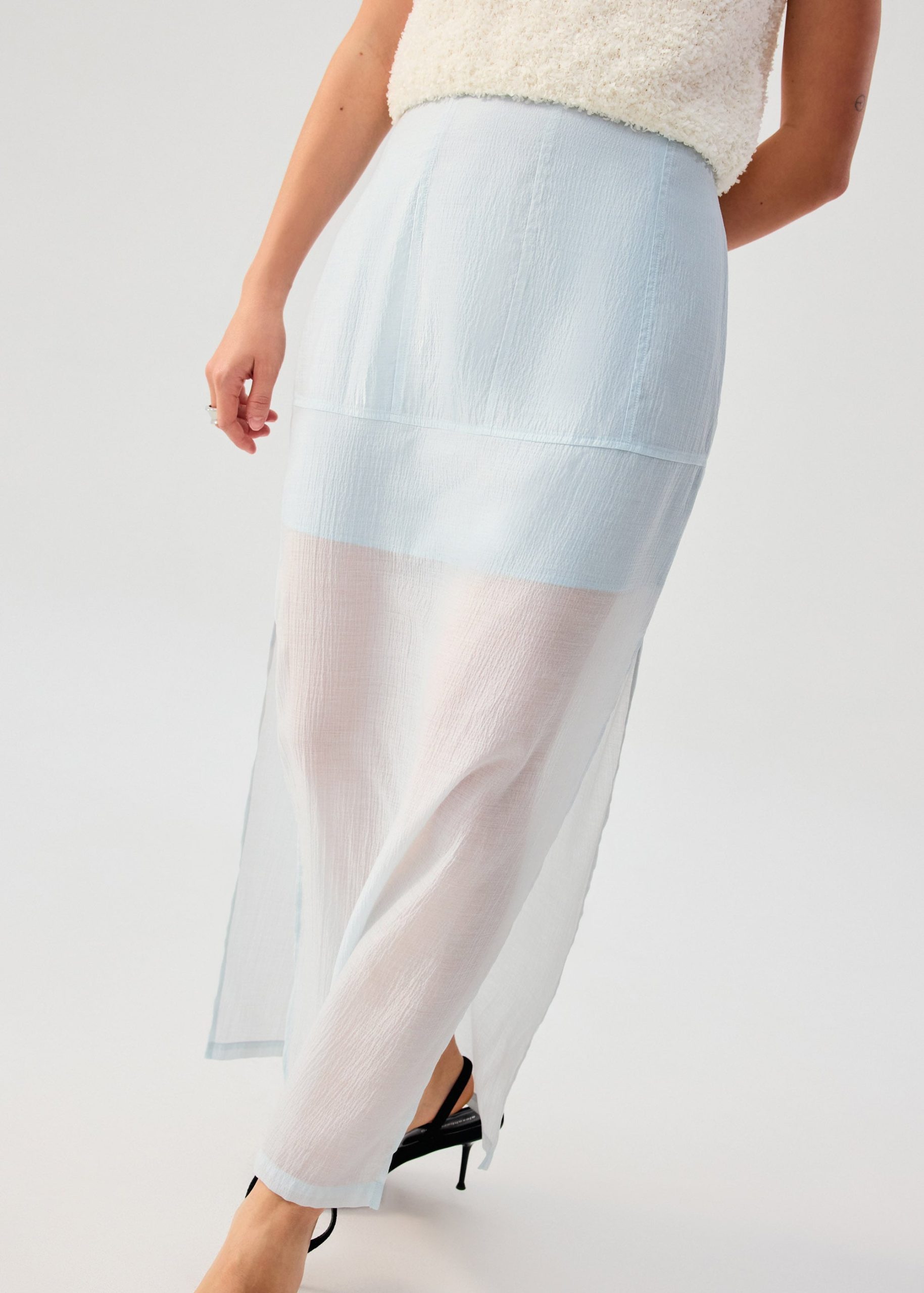 Sheer Lyocell Column Maxi Skirt - Image 6