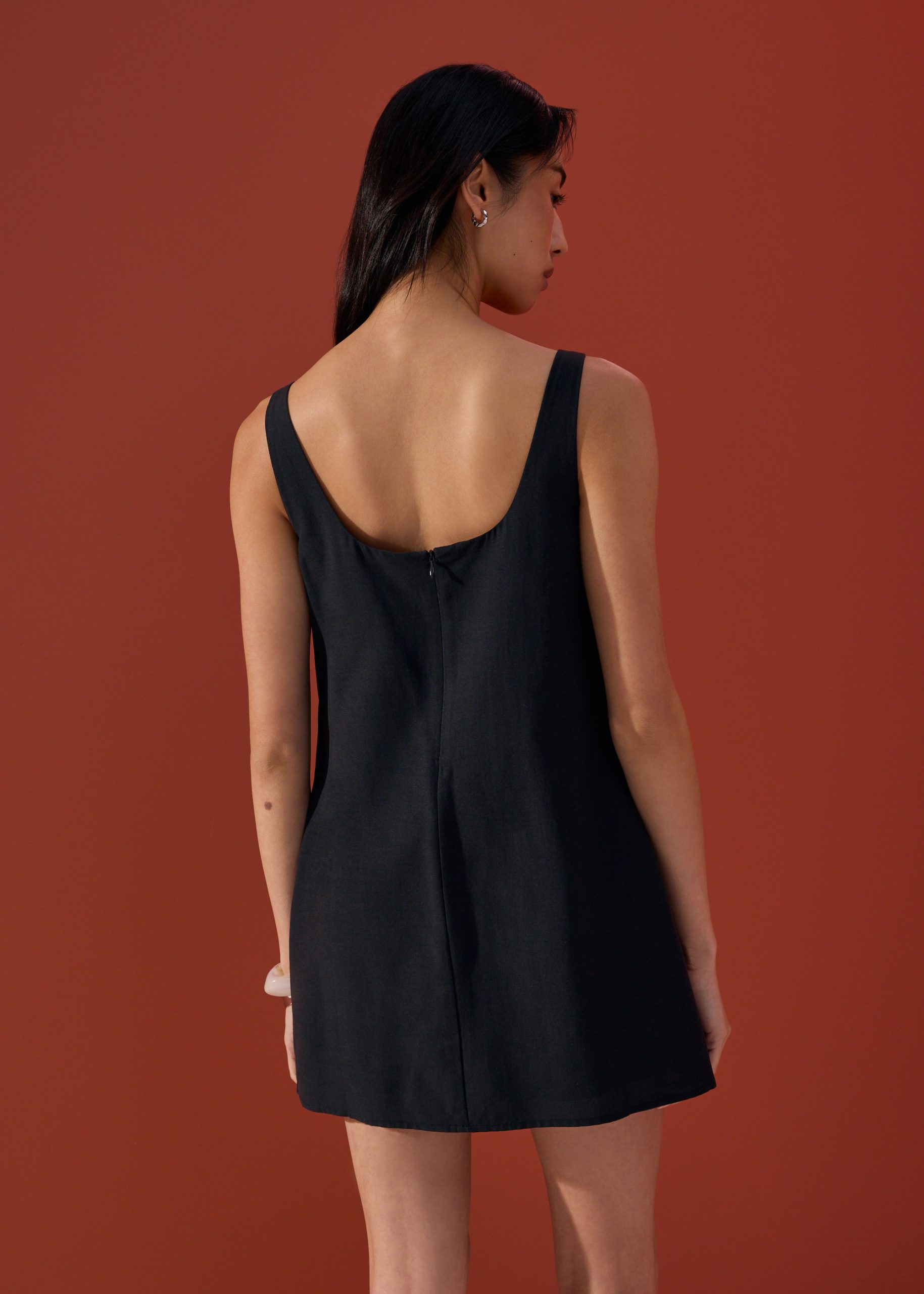 Cotton Square Neck A-line Mini Dress - Image 5